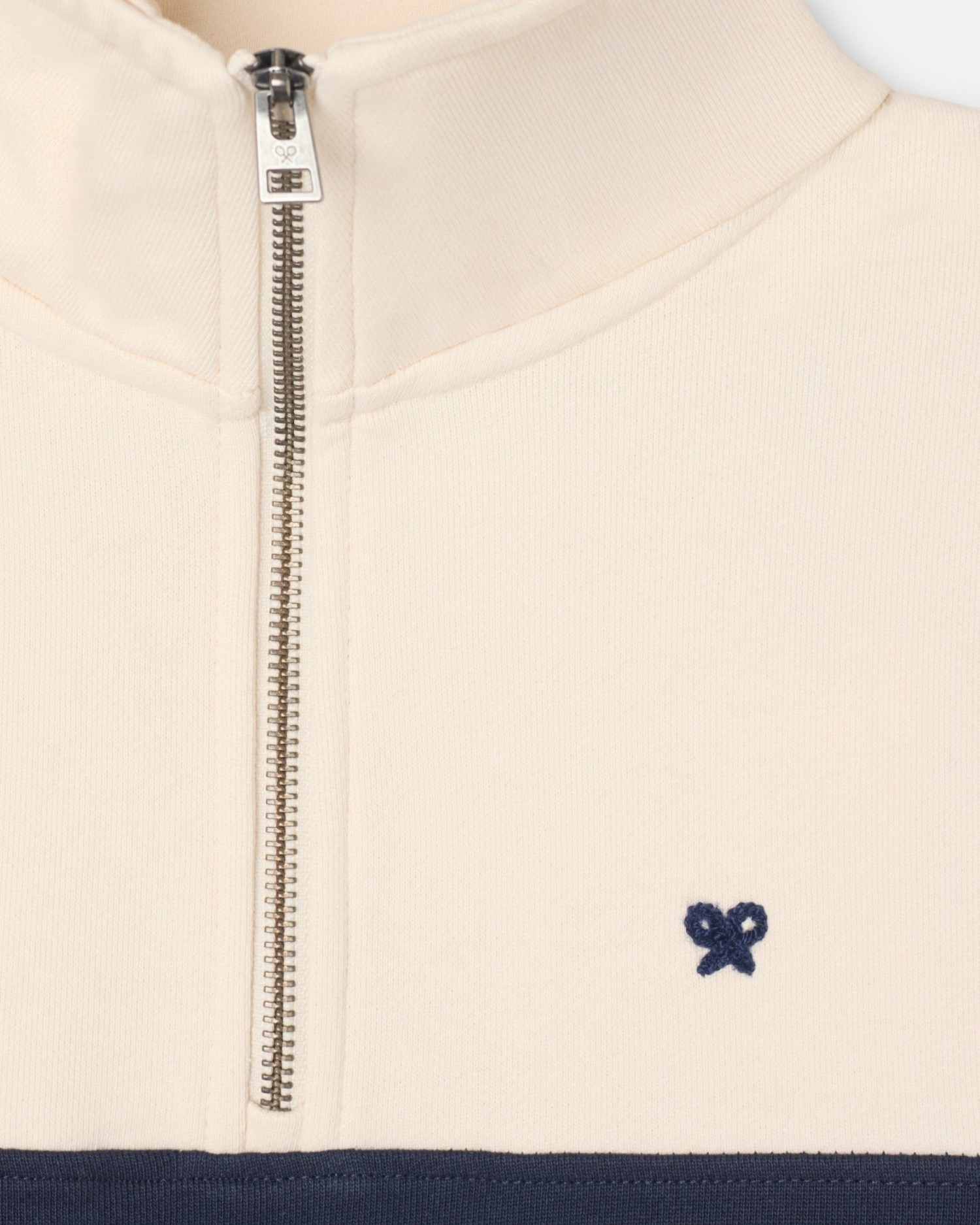 Sudadera de hombre media cremallera bloques - Silbon - Azul marino Azul marino-3