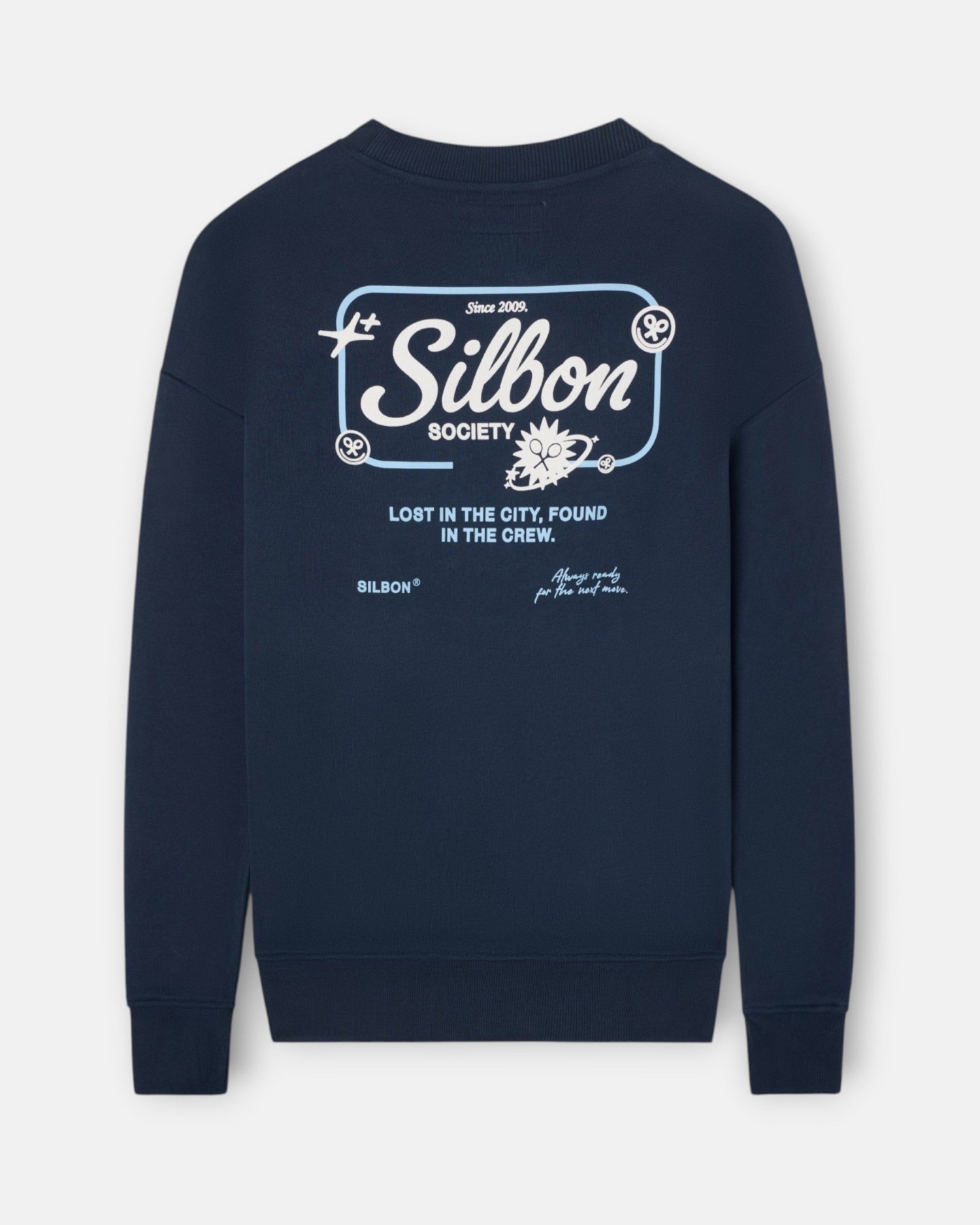 Sudadera de hombre relaxed fit silbon society - Azul Azul-2