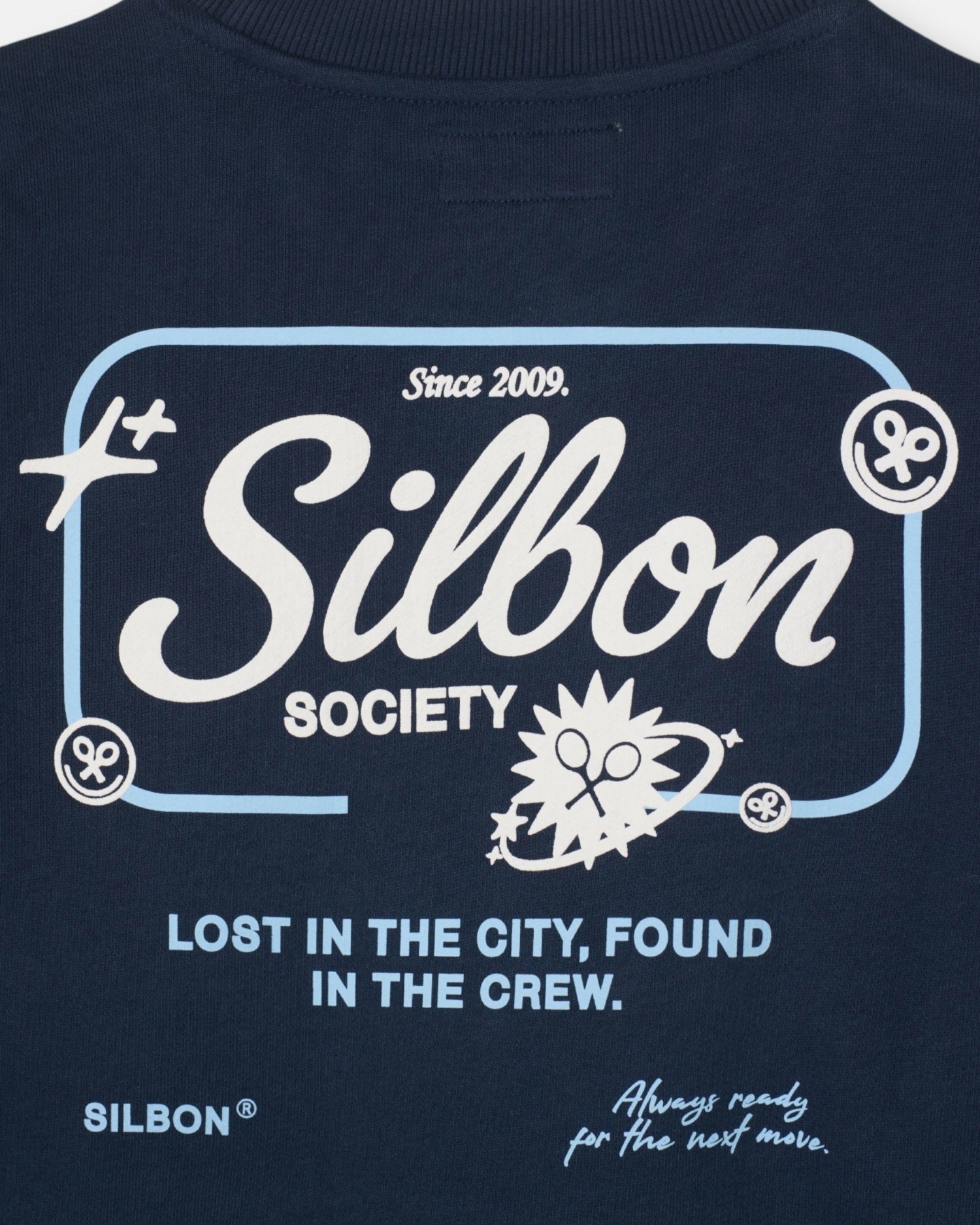 Sudadera de hombre relaxed fit silbon society - Azul Azul-4