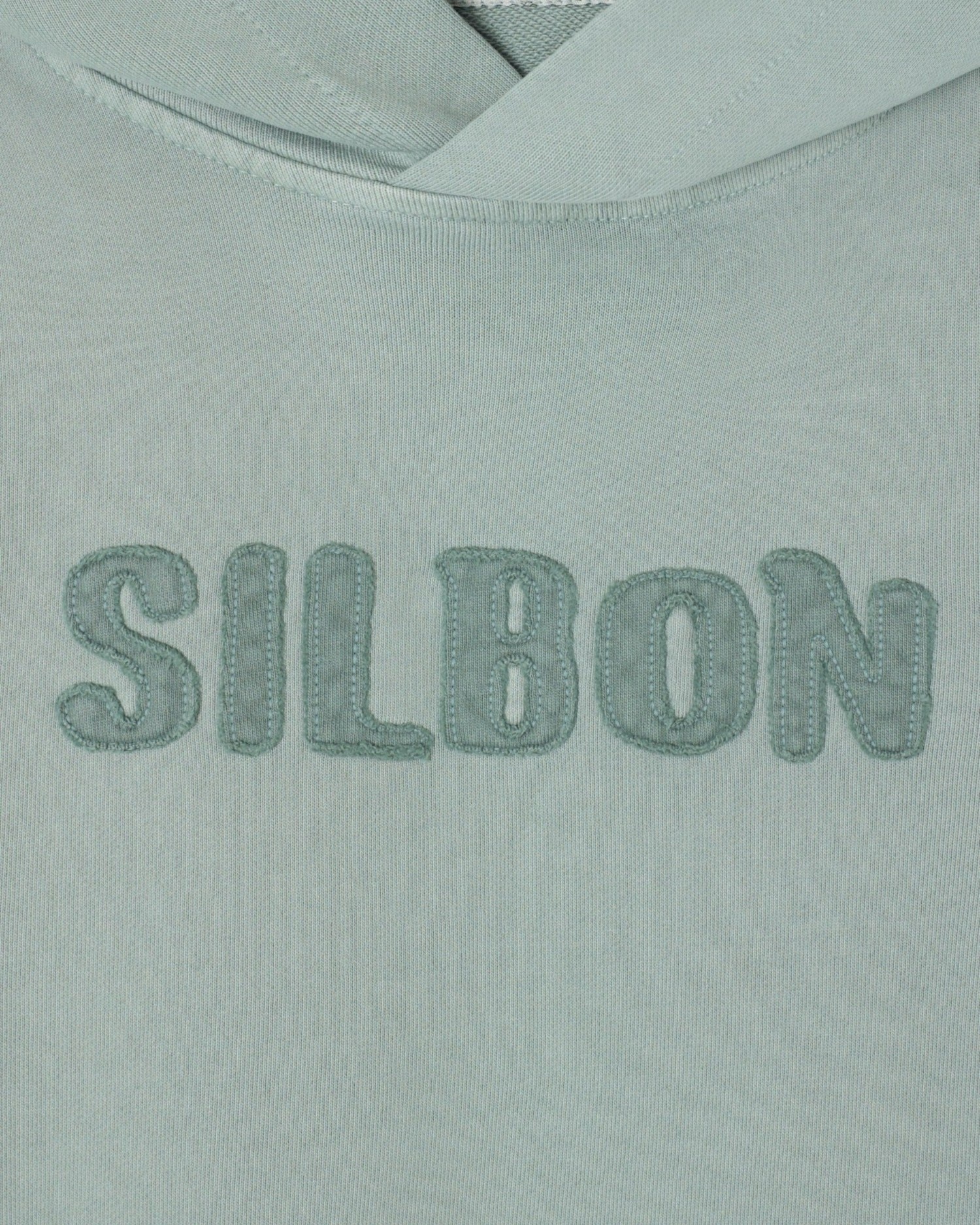 Sudadera de hombre con capucha y parche tonal - Silbon - Verde claro Verde claro-3