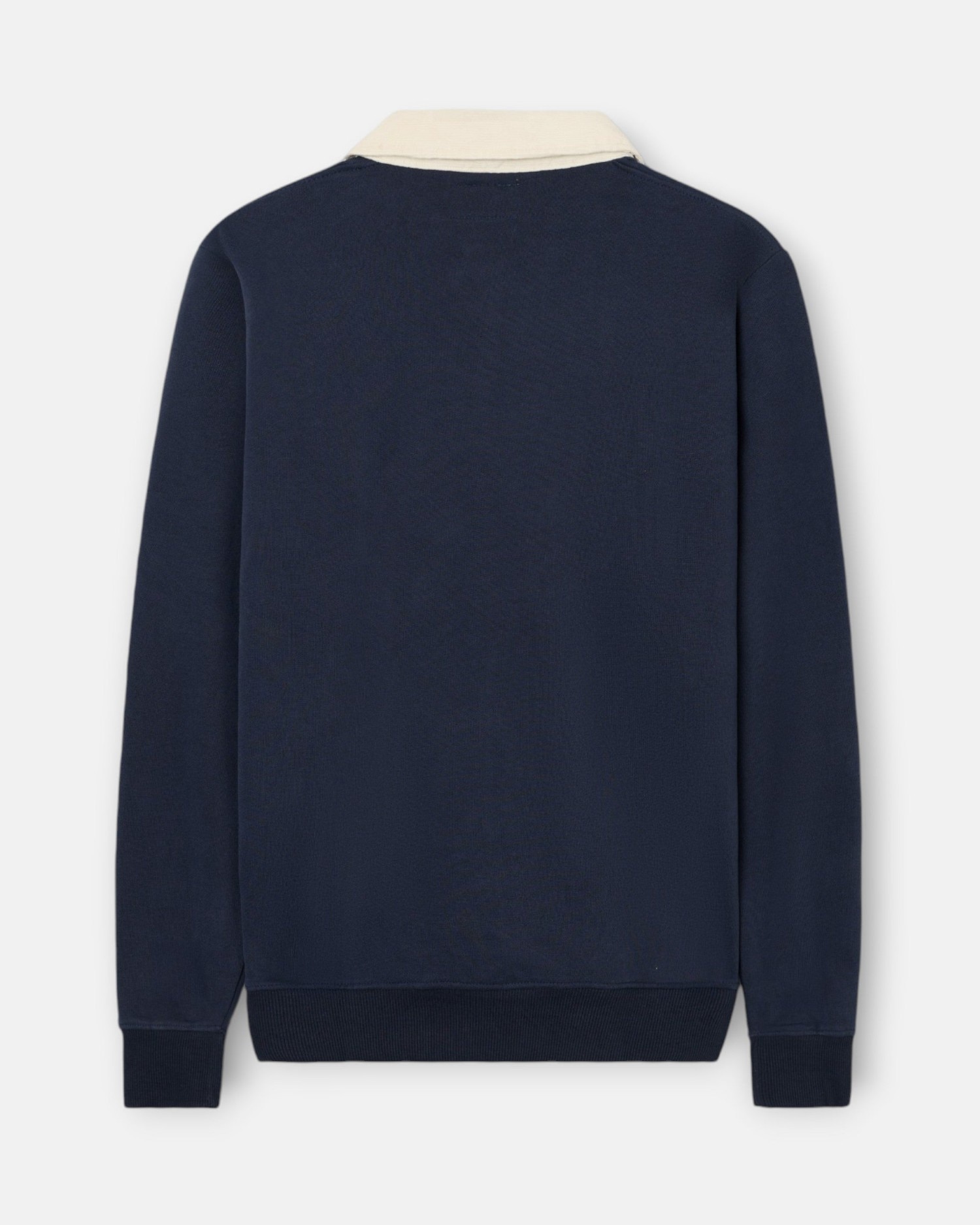 Imagen 3 de Sudadera de hombre con cuello polo y contraste de pana - Silbon - Azul marino Azul marino