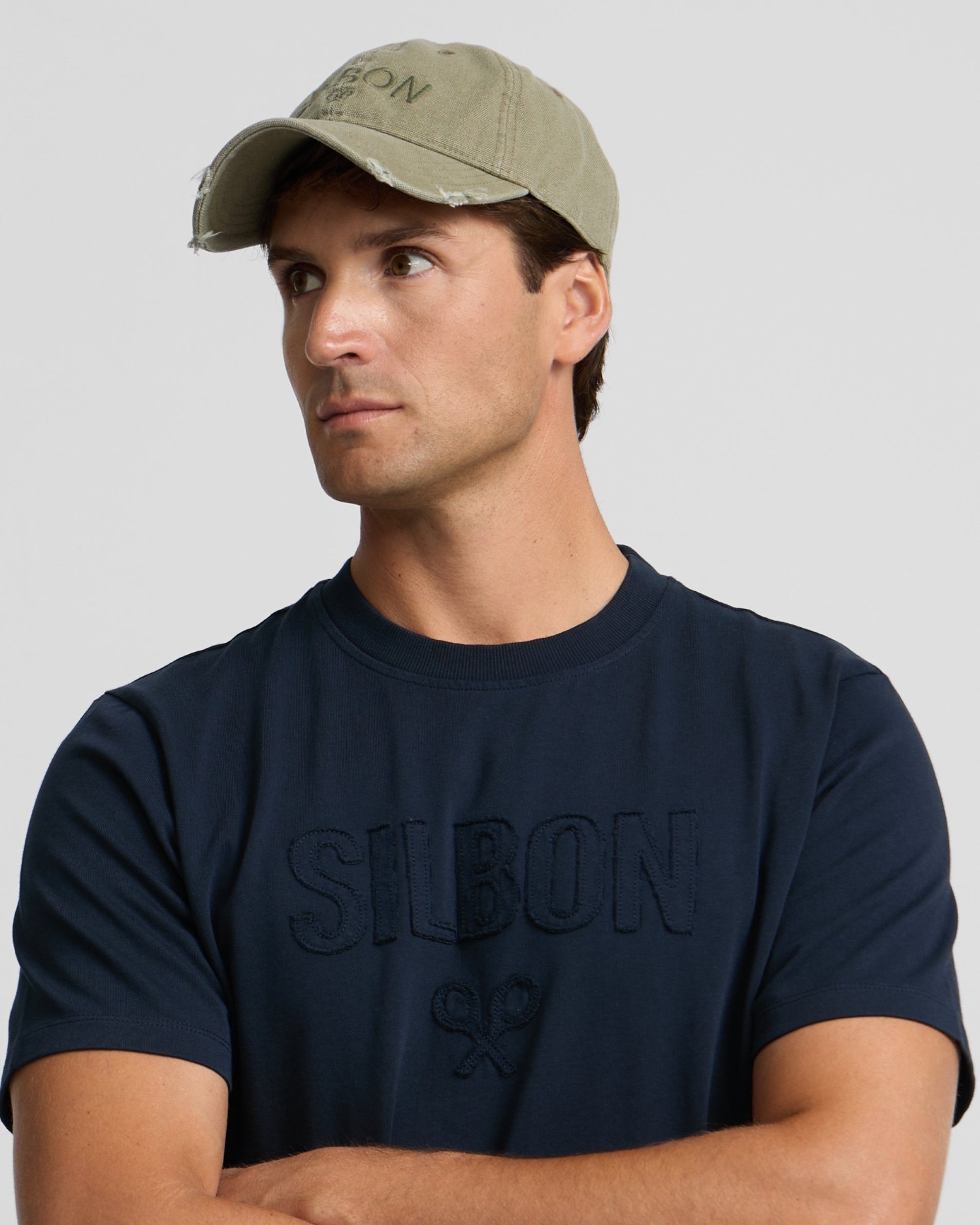 Camiseta de hombre silbon patch con logotipo en relieve - Azul marino Azul marino-3