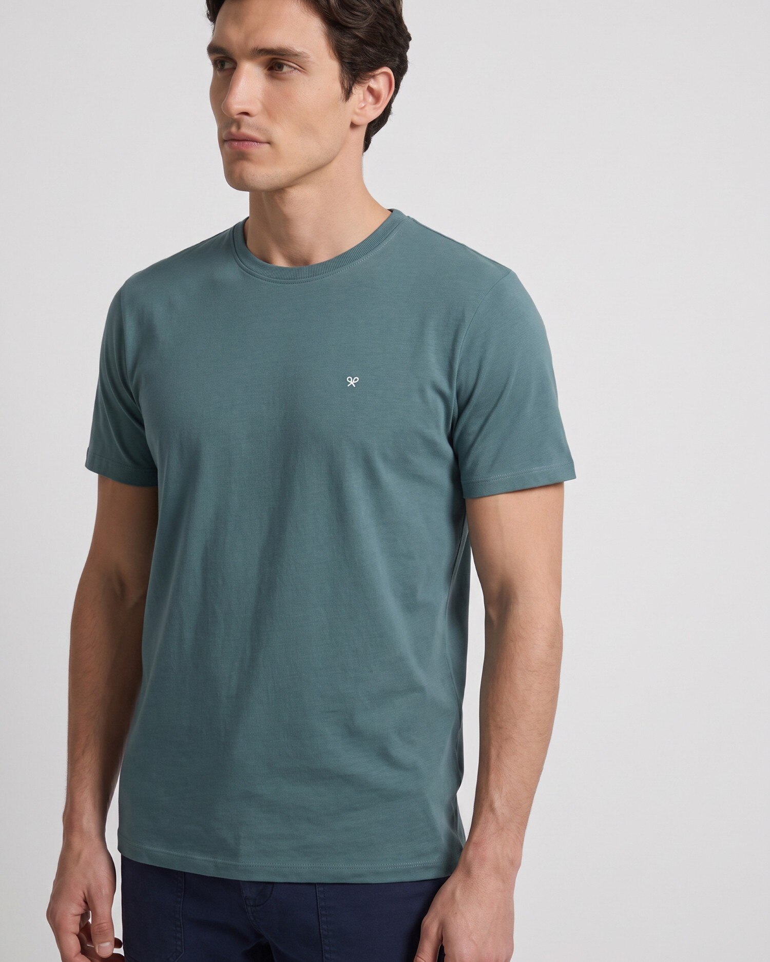 Camiseta clásica de hombre con minilogo - Silbon - Verde oscuro Verde oscuro-3
