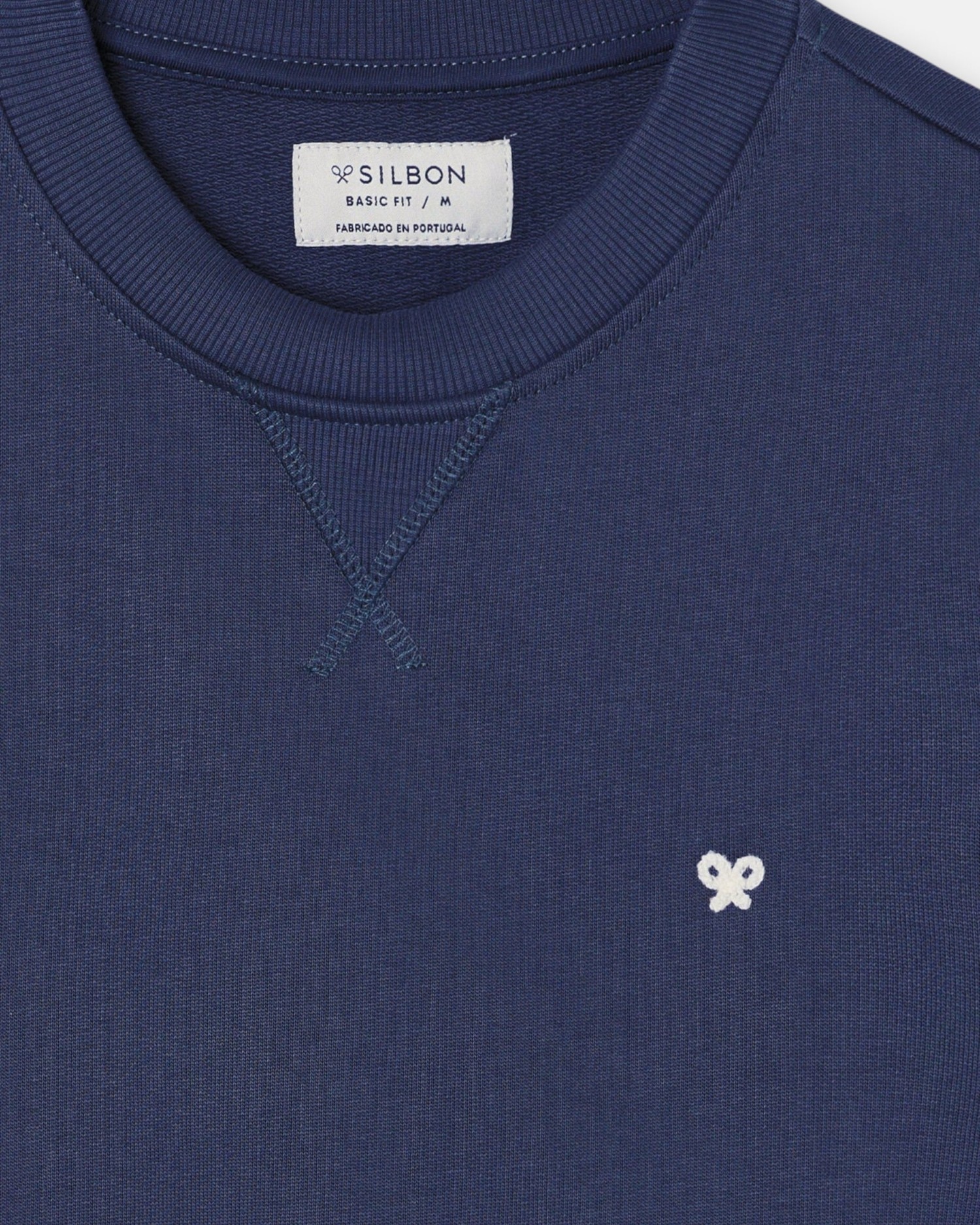 Imagen 2 de Sudadera de hombre lisa con minilogo de rizo - Silbon - Azul marino Azul marino