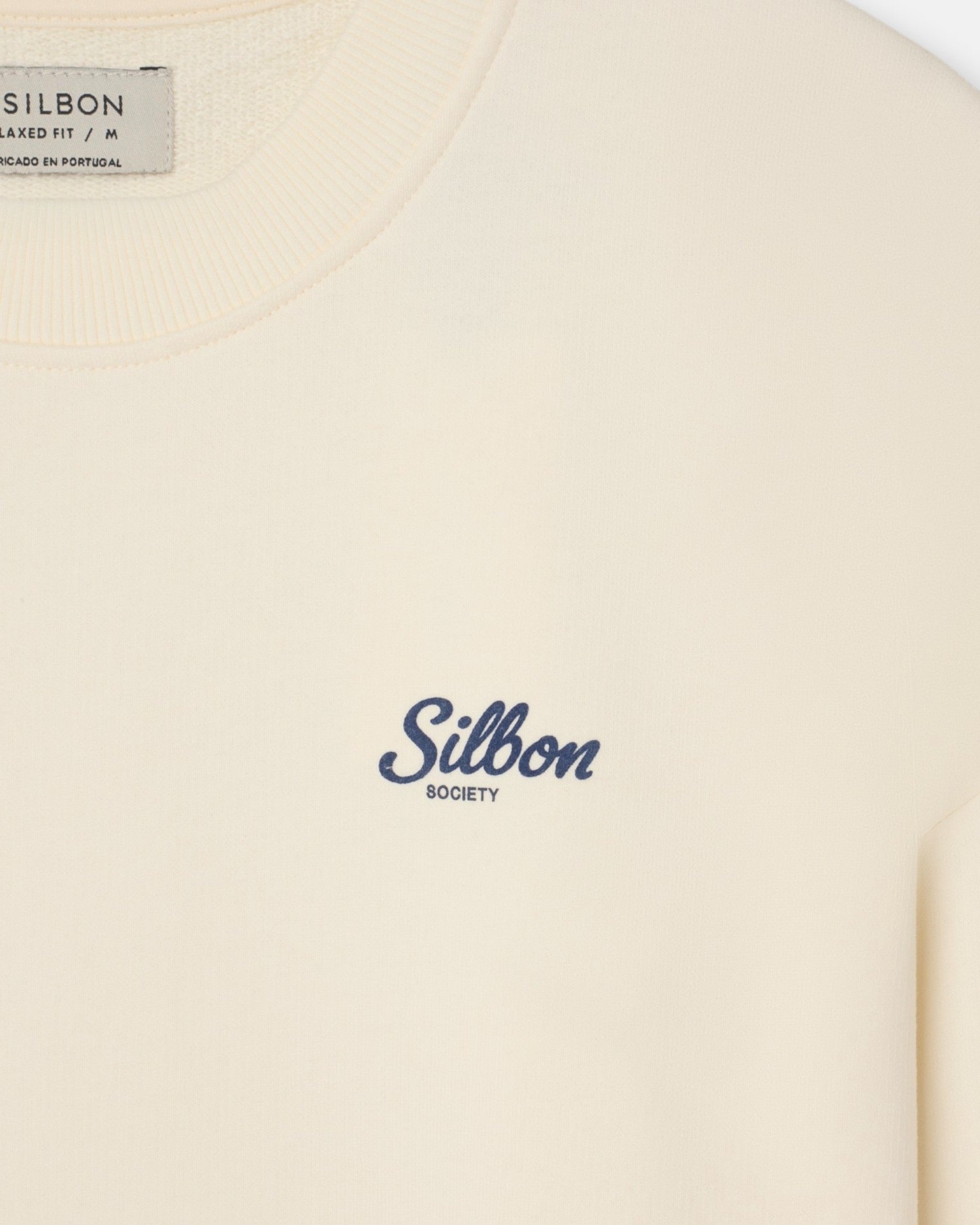 Sudadera de hombre relaxed fit silbon society - Crema Crema-3
