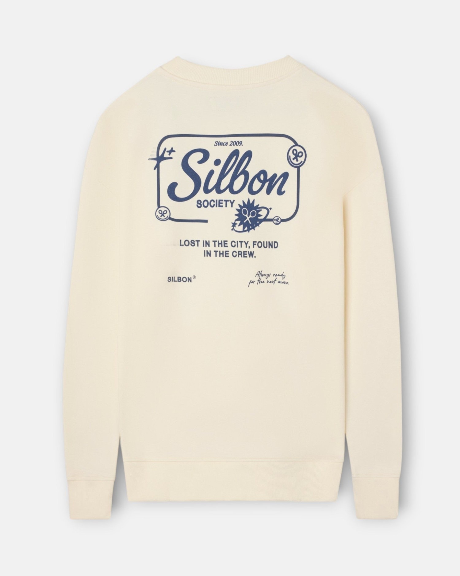 Sudadera de hombre relaxed fit silbon society - Crema Crema-2