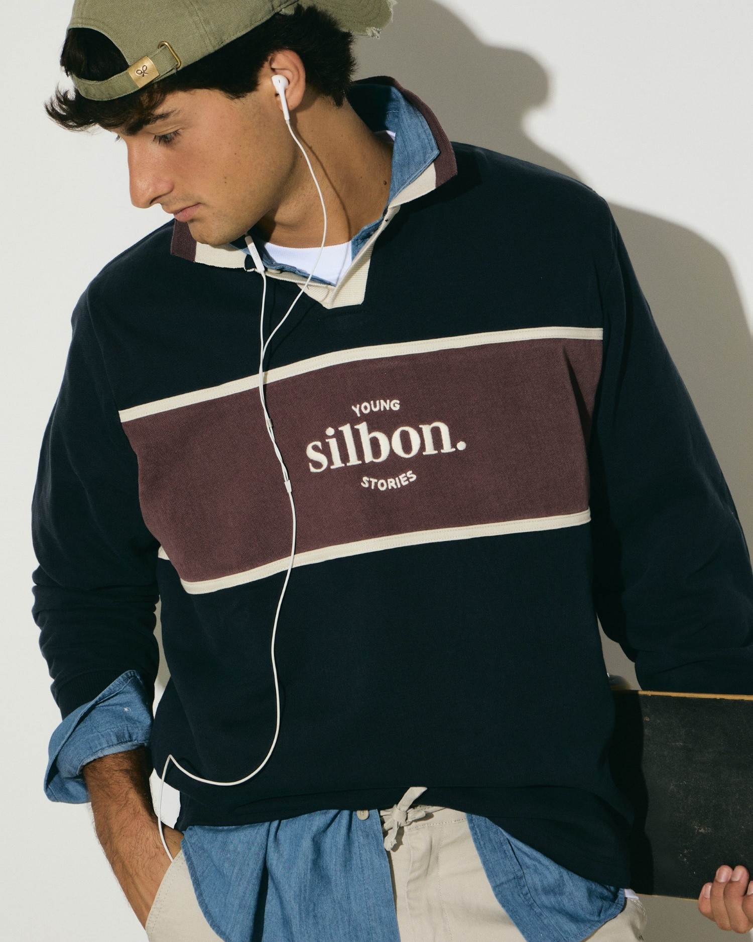 Imagen 1 de Sudadera de hombre young stories con cuello polo Azul marino