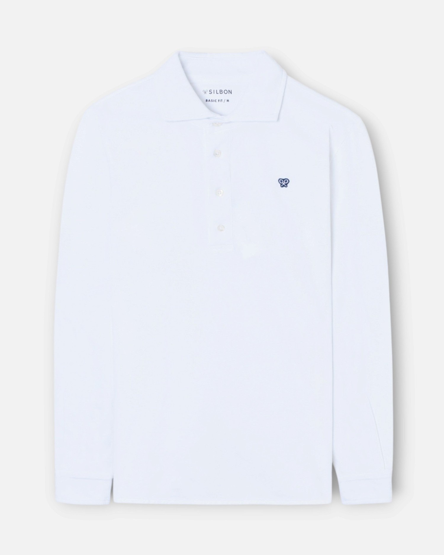Polo de hombre de manga larga - Silbon - Blanco Blanco-1