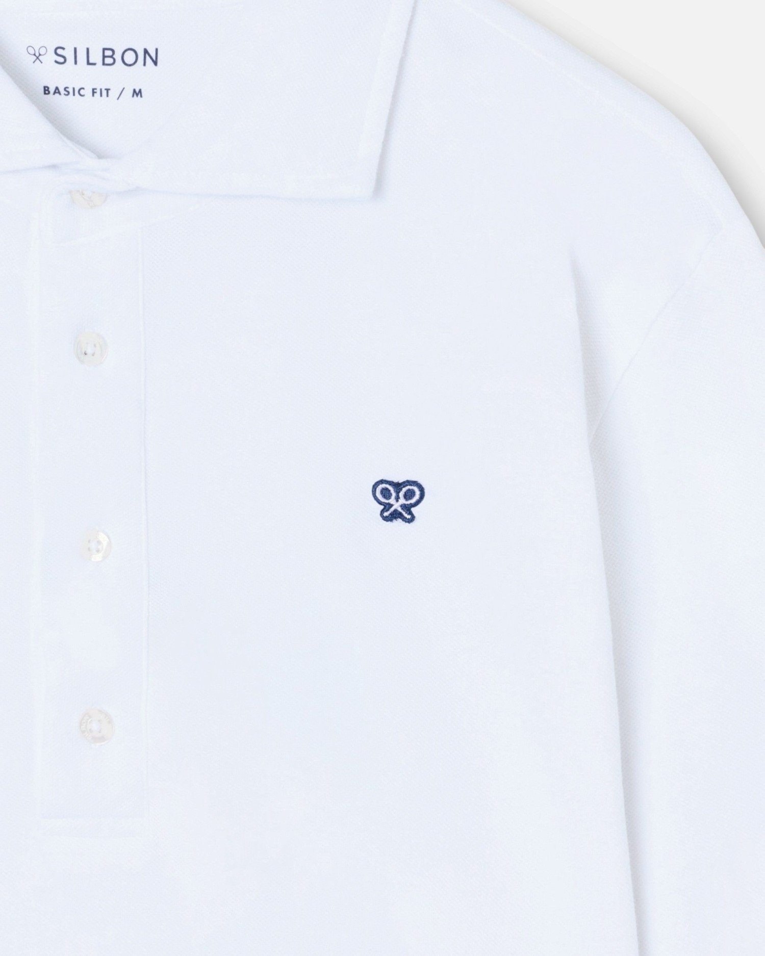 Polo de hombre de manga larga - Silbon - Blanco Blanco-3