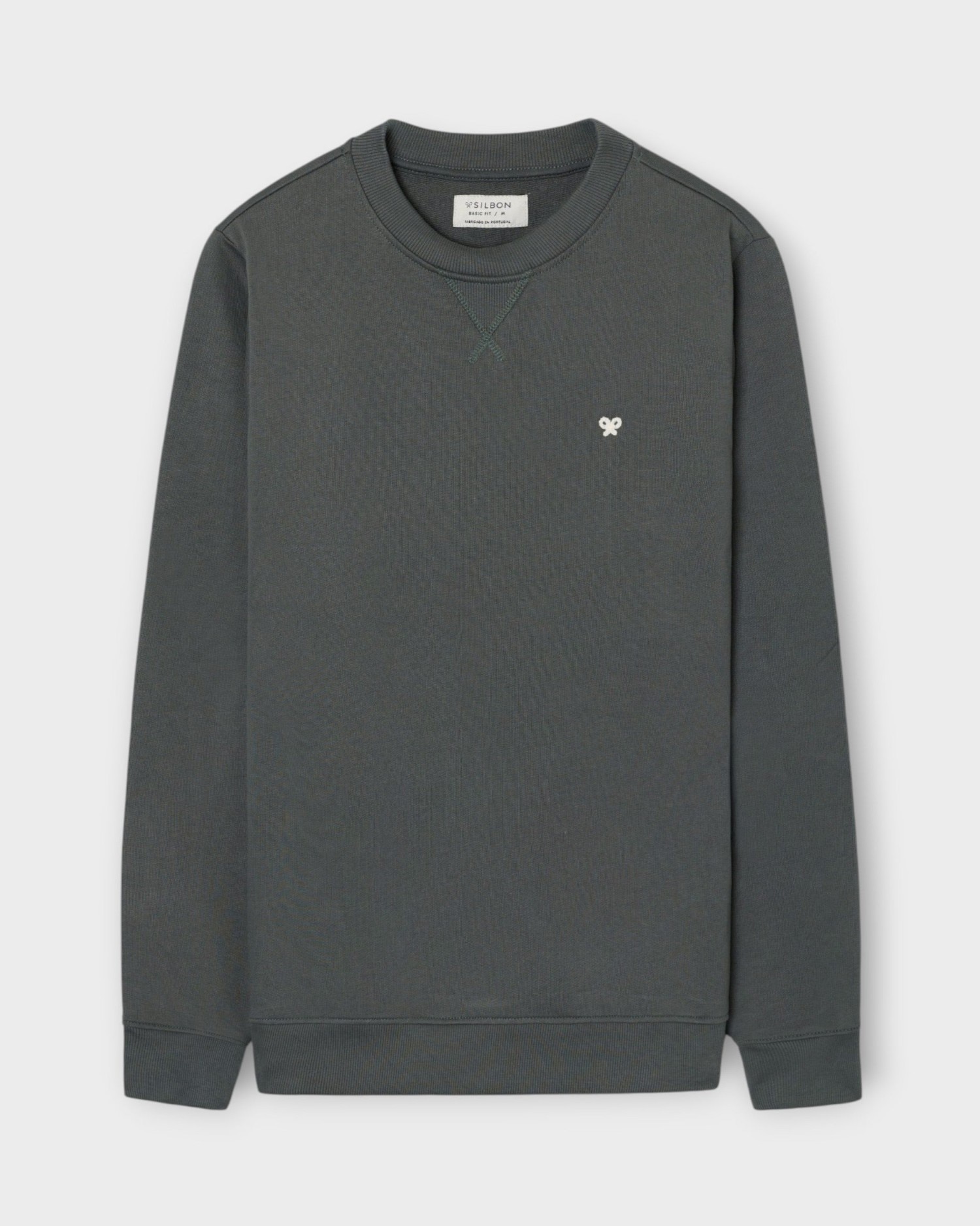 Imagen 1 de Sudadera de hombre lisa con minilogo de rizo Verde