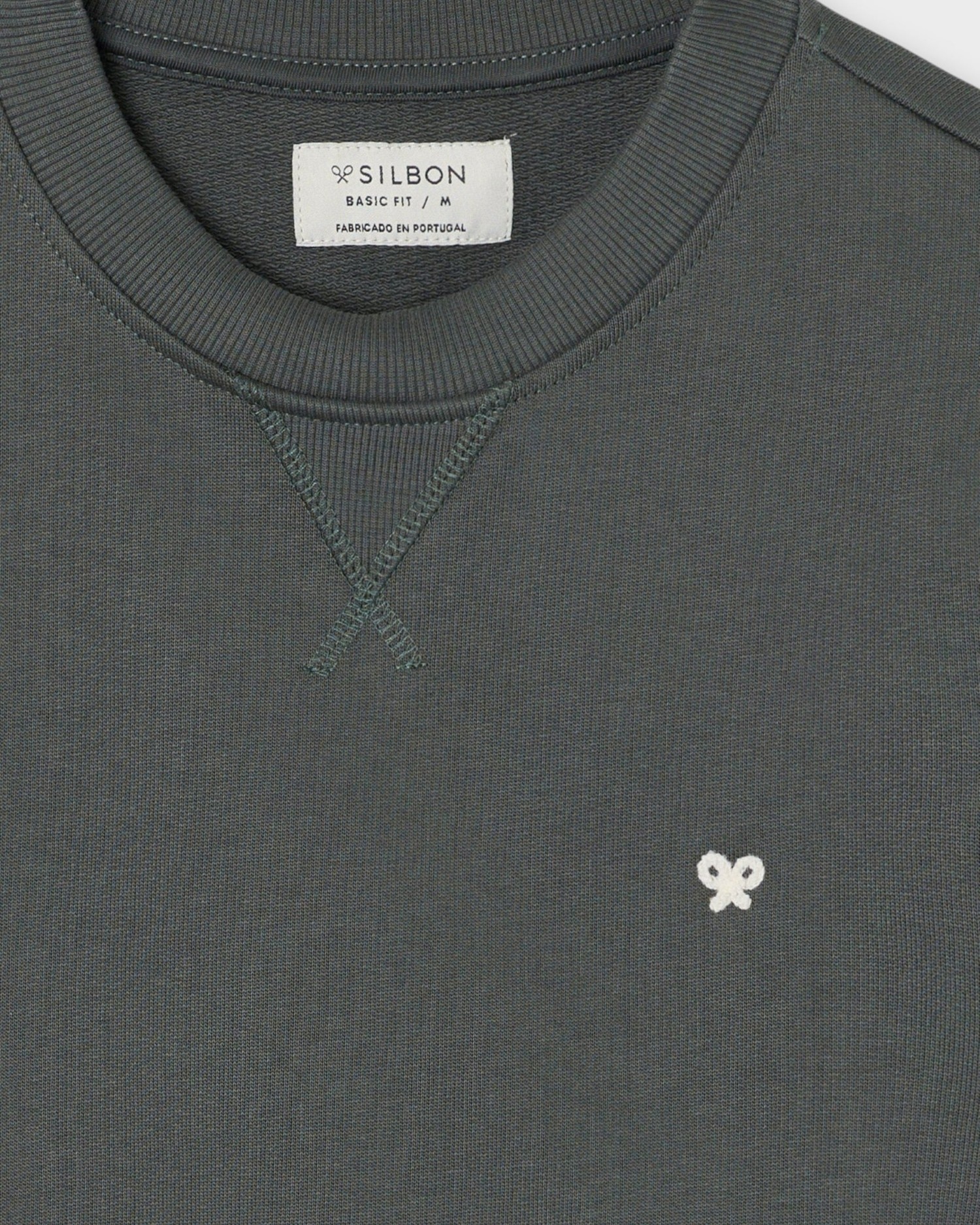 Imagen 2 de Sudadera de hombre lisa con minilogo de rizo - Silbon - Verde Verde