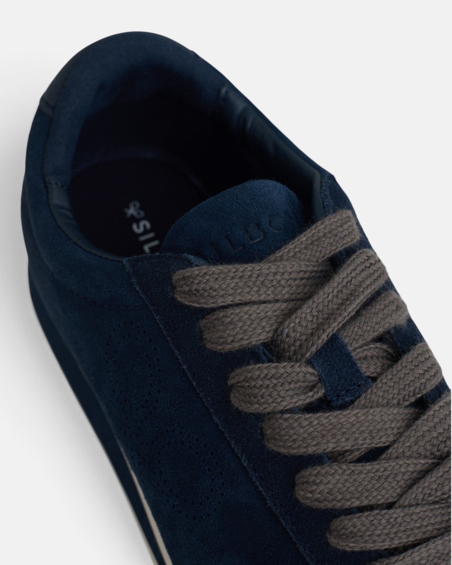 Zapatilla retro serraje perforado - Silbon - Azul marino Azul marino-3