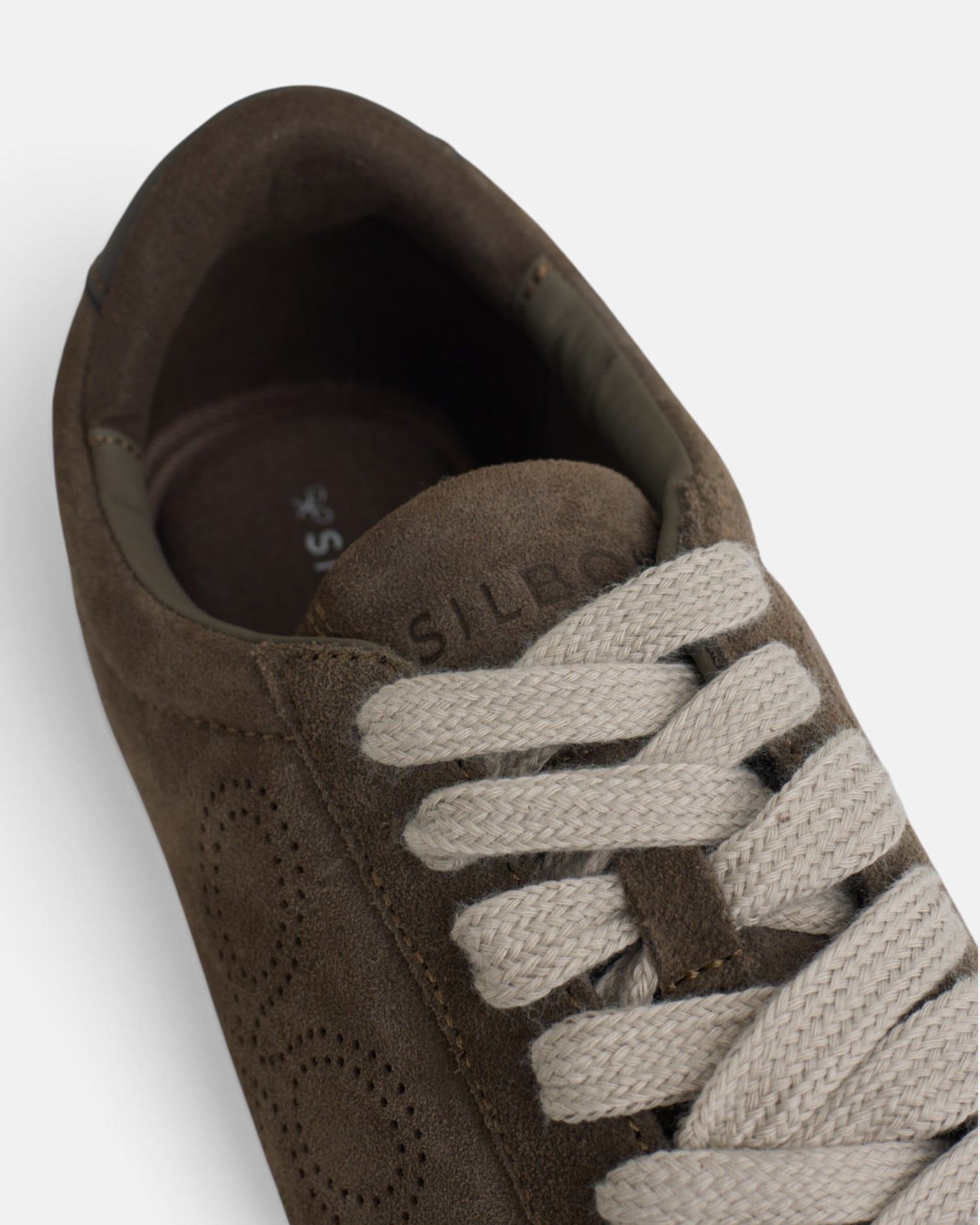 Zapatilla retro serraje perforado - Silbon - Marrón Marrón-4