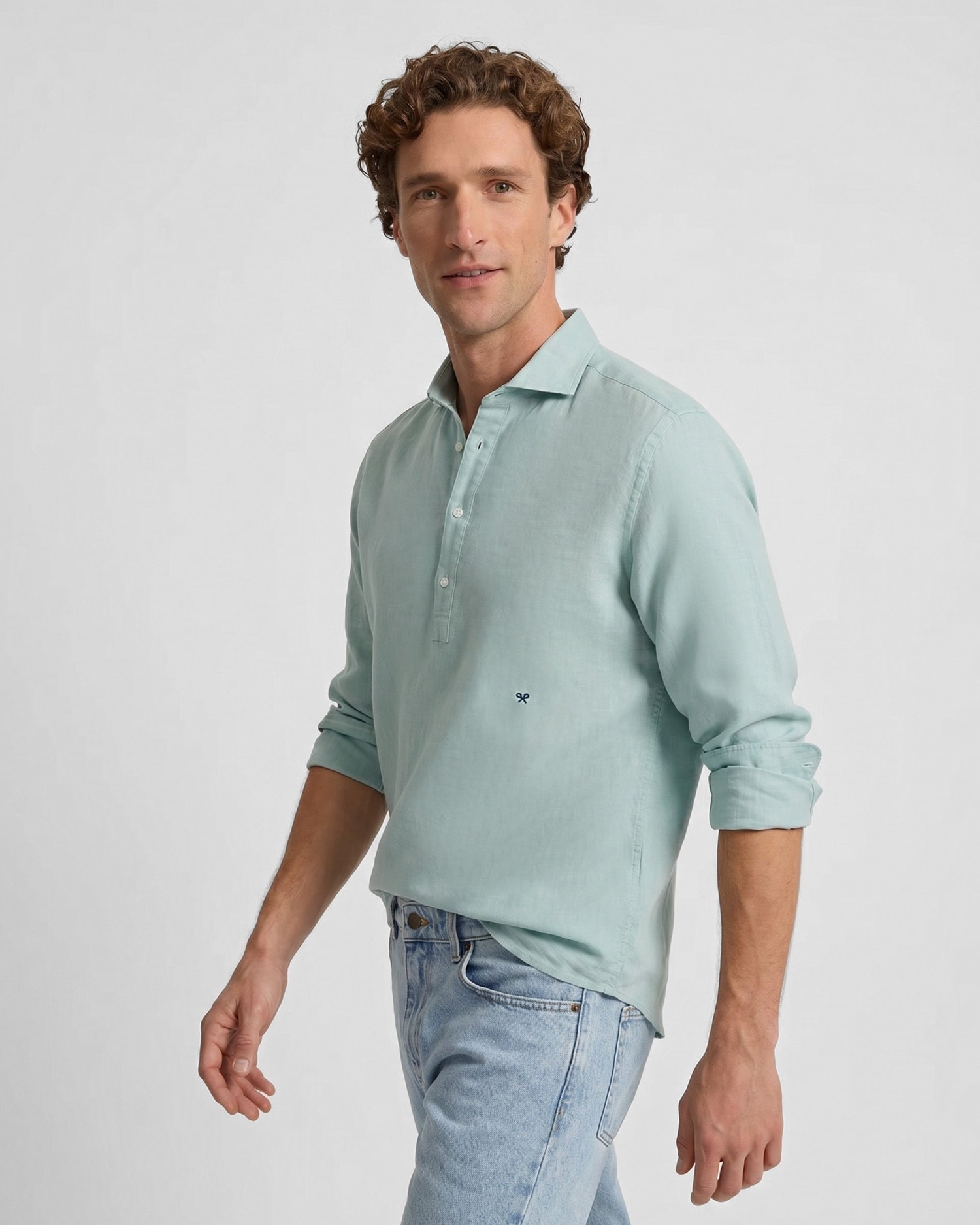 Imagen 0 de Camisa sport lino de hombre Verde claro
