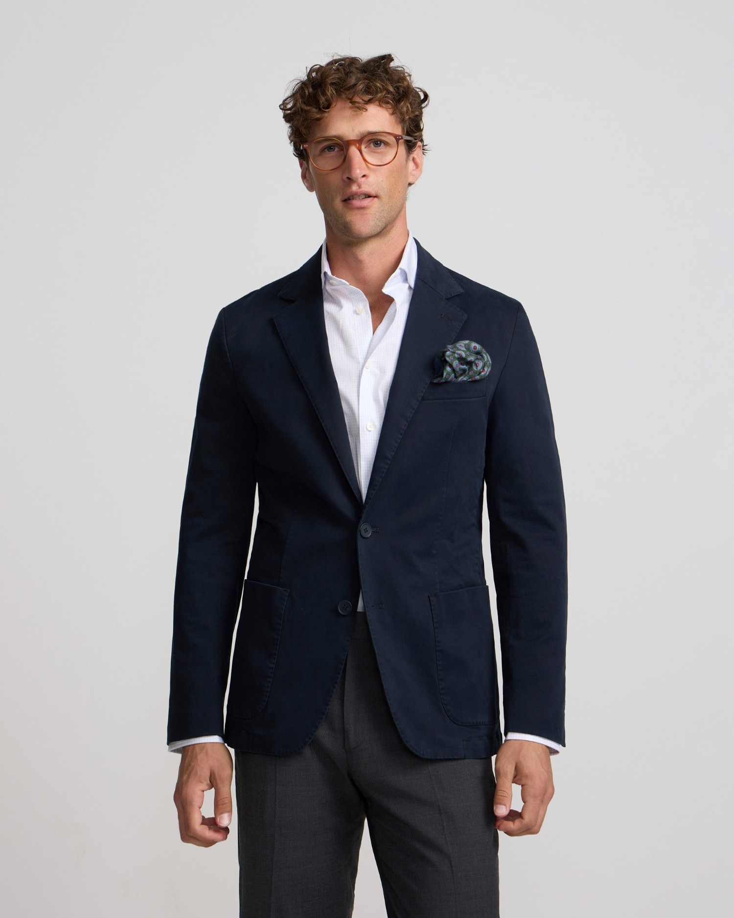 Imagen 0 de Americana casual de hombre de corte recto Azul marino