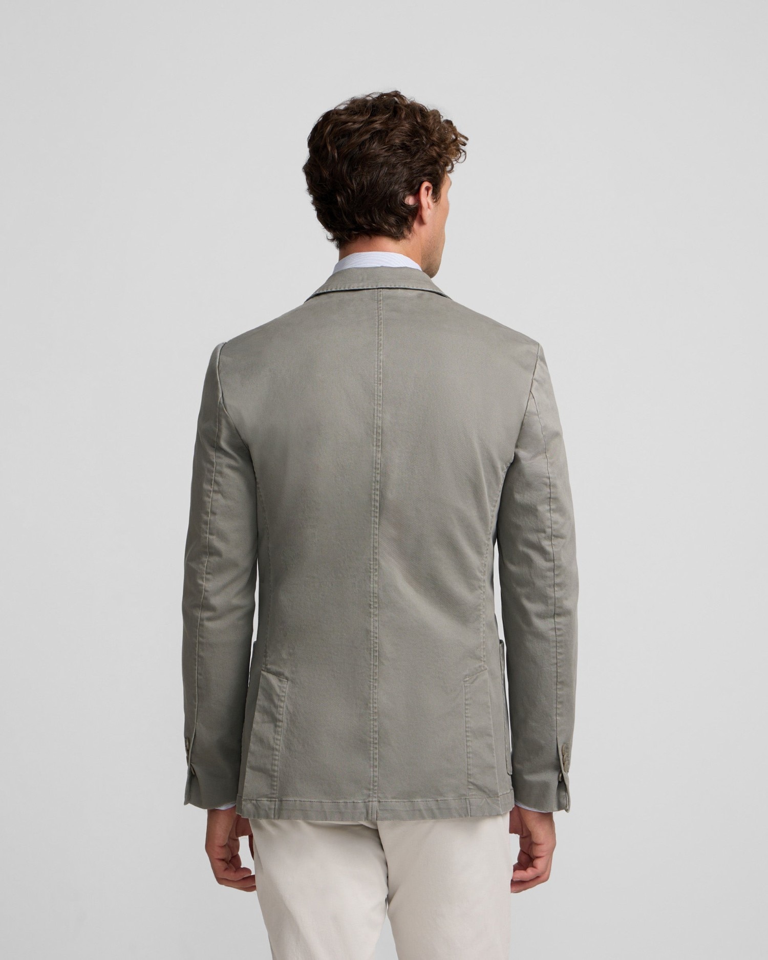 Americana casual de hombre de corte recto - Silbon - Kaki Kaki-2