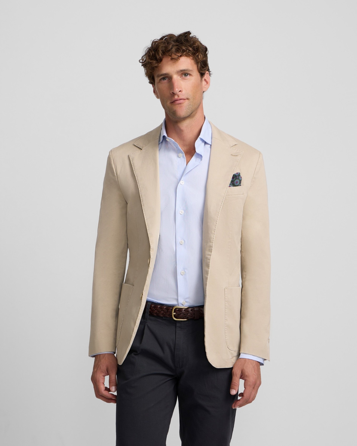 Americana casual de hombre de corte recto - Silbon - Beige Beige-1