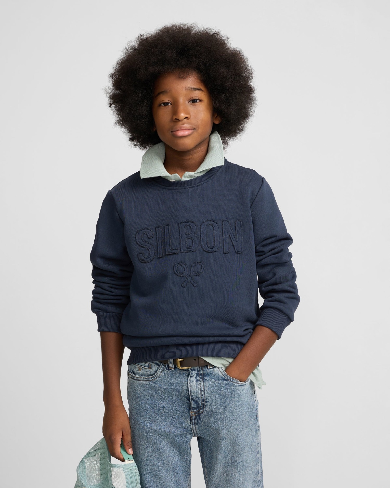 Imagen 0 de Sudadera de niño silbon patch Azul marino