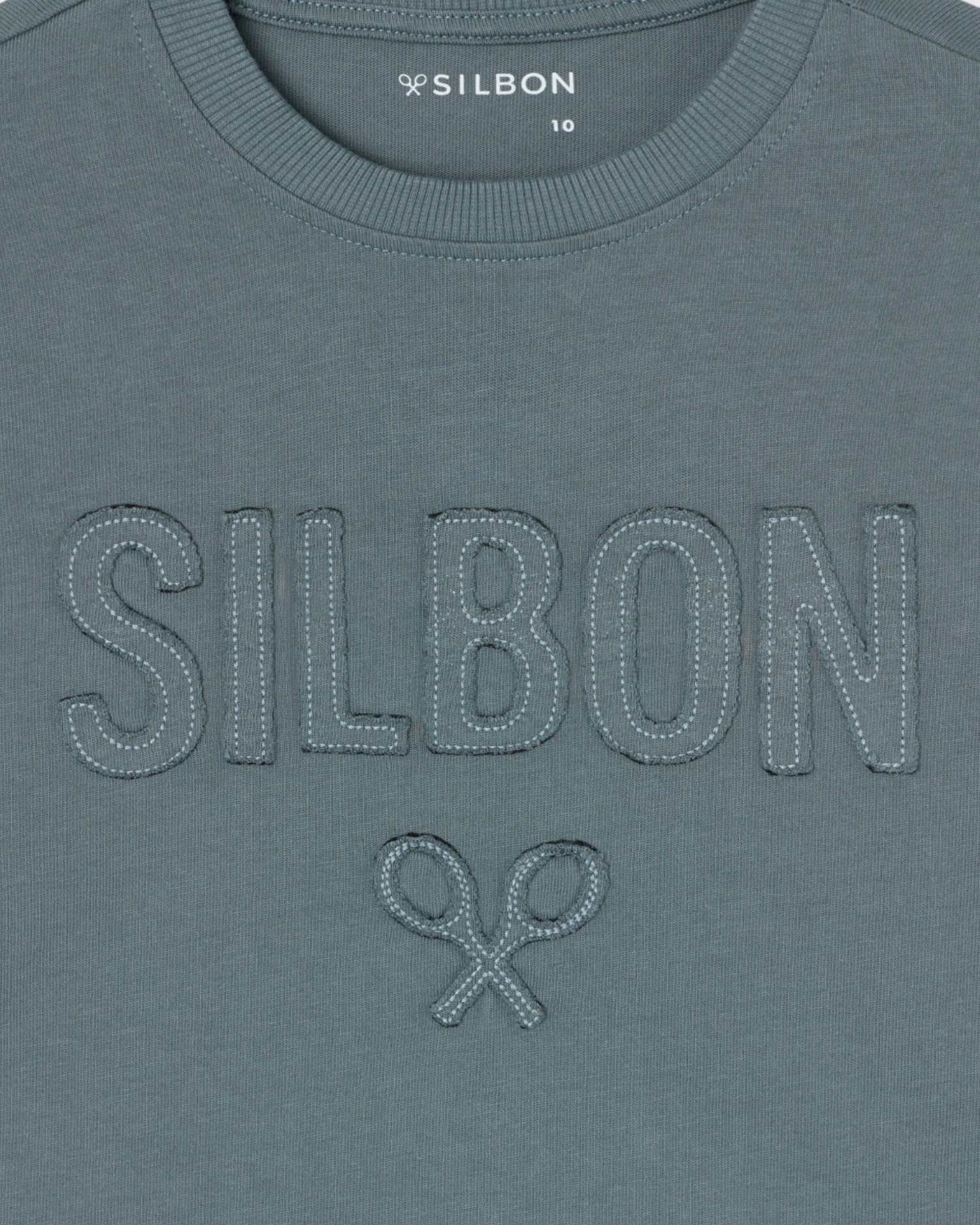 Camiseta de niño silbon patch - Verde oscuro Verde oscuro-3