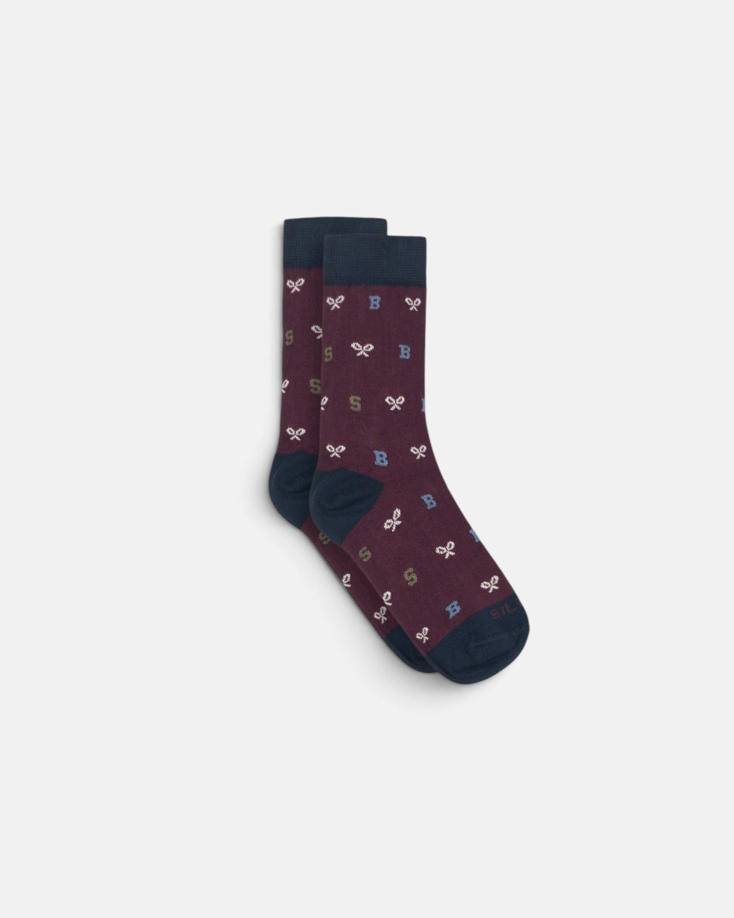 Calcetines de niño con letras - Silbon - Burdeos Burdeos-1