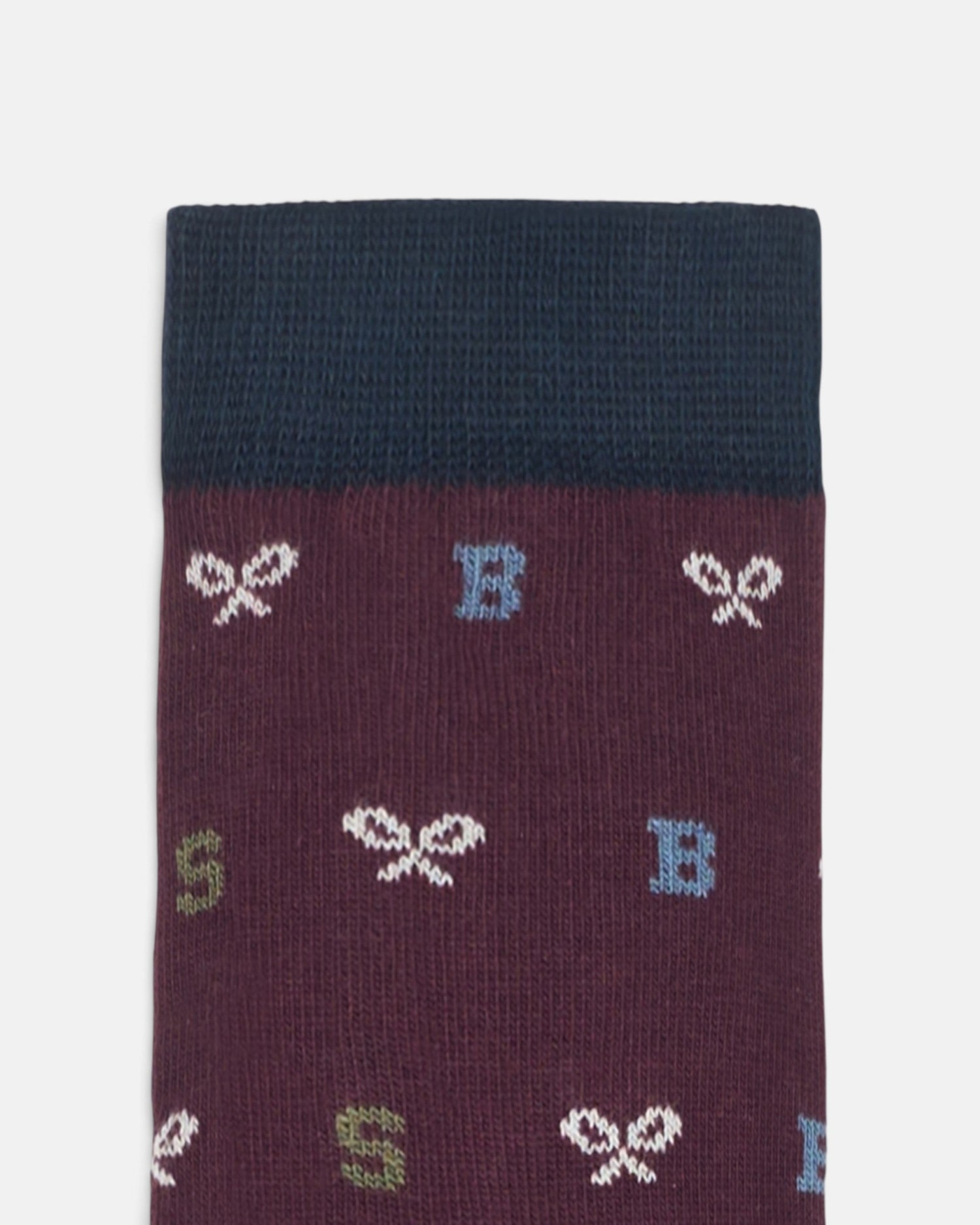 Calcetines de niño con letras - Silbon - Burdeos Burdeos-3