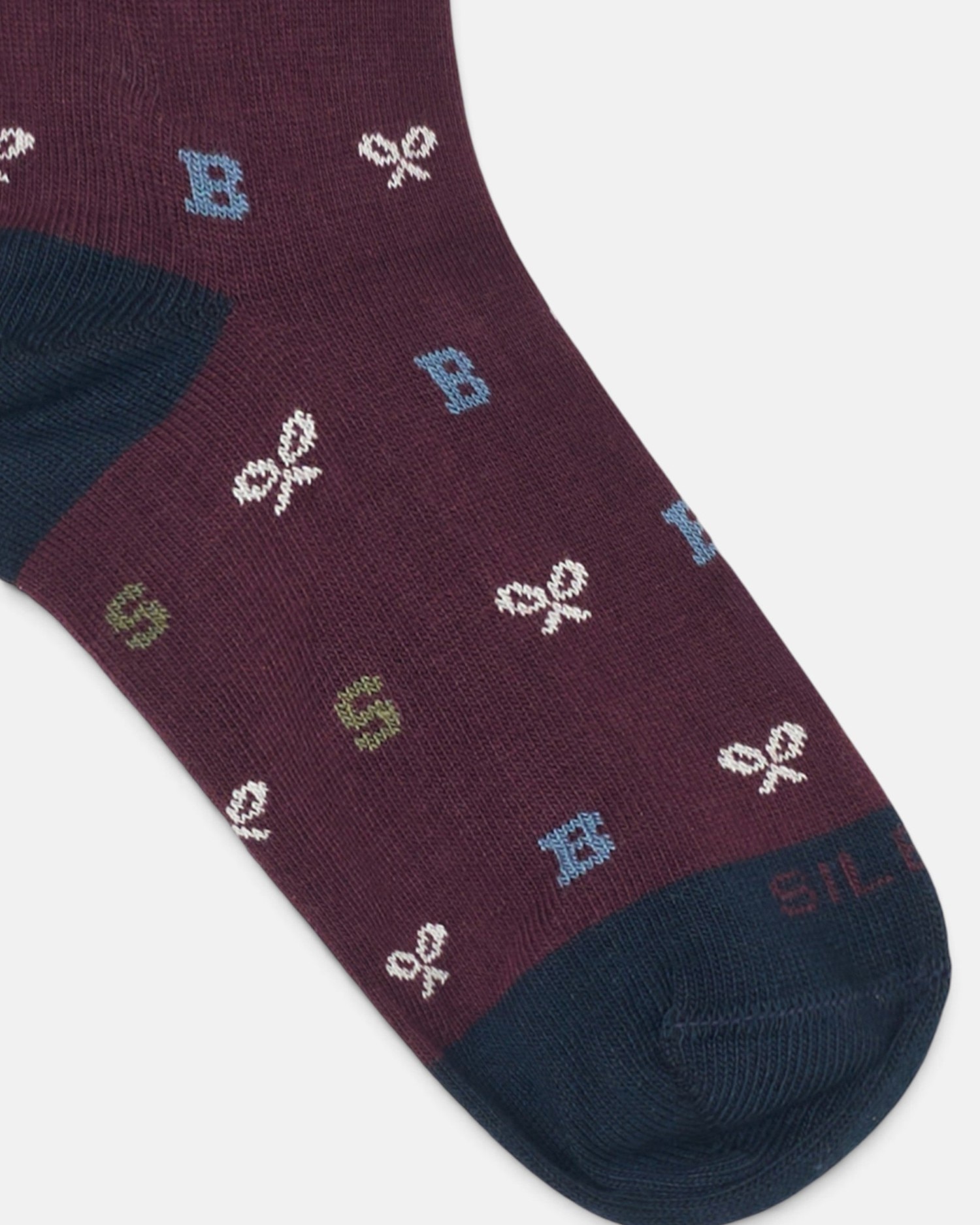 Calcetines de niño con letras - Silbon - Burdeos Burdeos-2