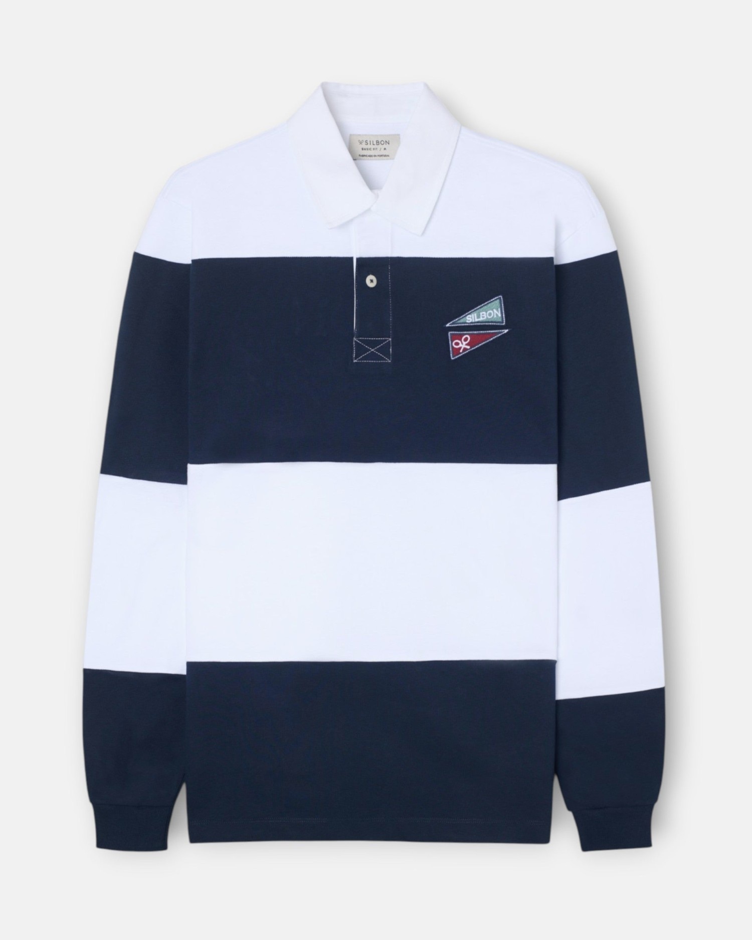 Imagen 1 de Polo de hombre clásico rugby rayas - Silbon - Azul marino Azul marino