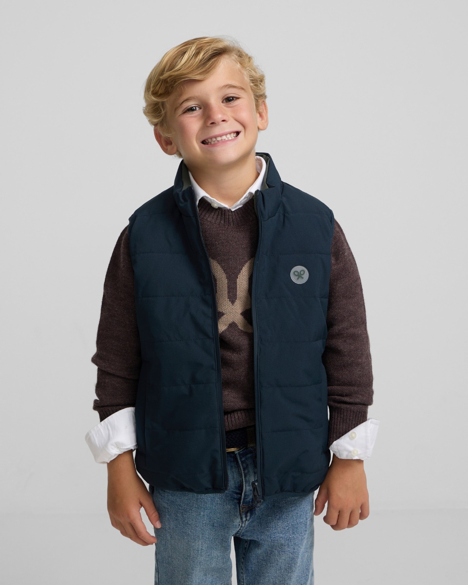 Imagen 0 de Chaleco reversible de niño con bolsillos Verde