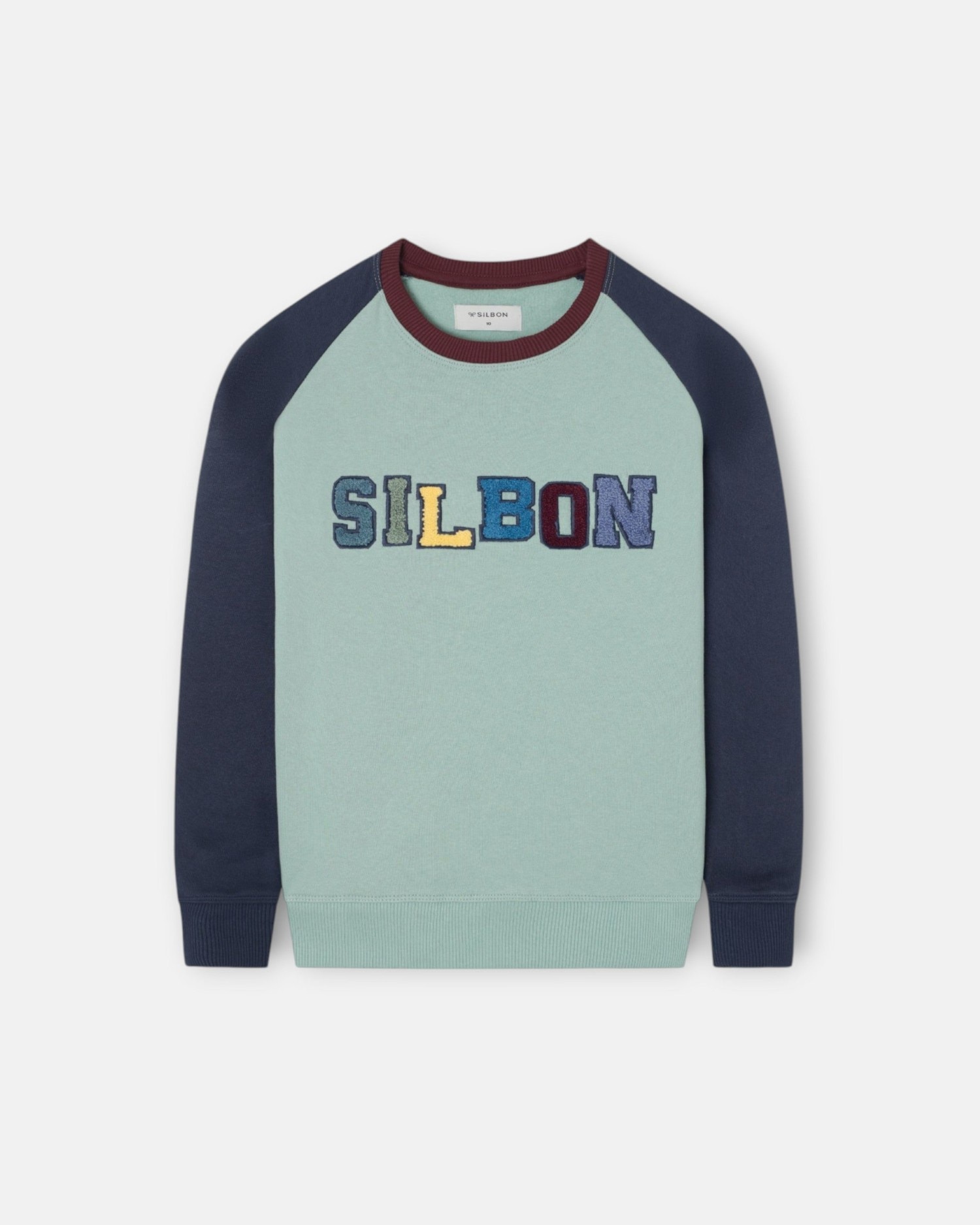 Sudadera de niño ranglán varsity - Silbon - Azul marino Azul marino-1