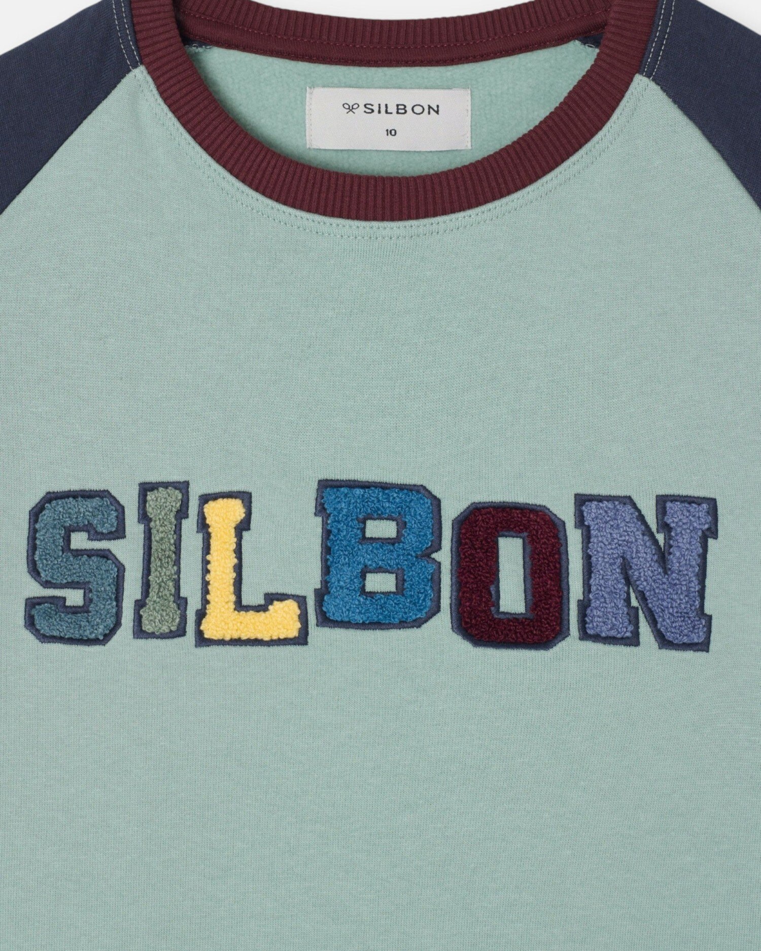 Sudadera de niño ranglán varsity - Silbon - Azul marino Azul marino-3
