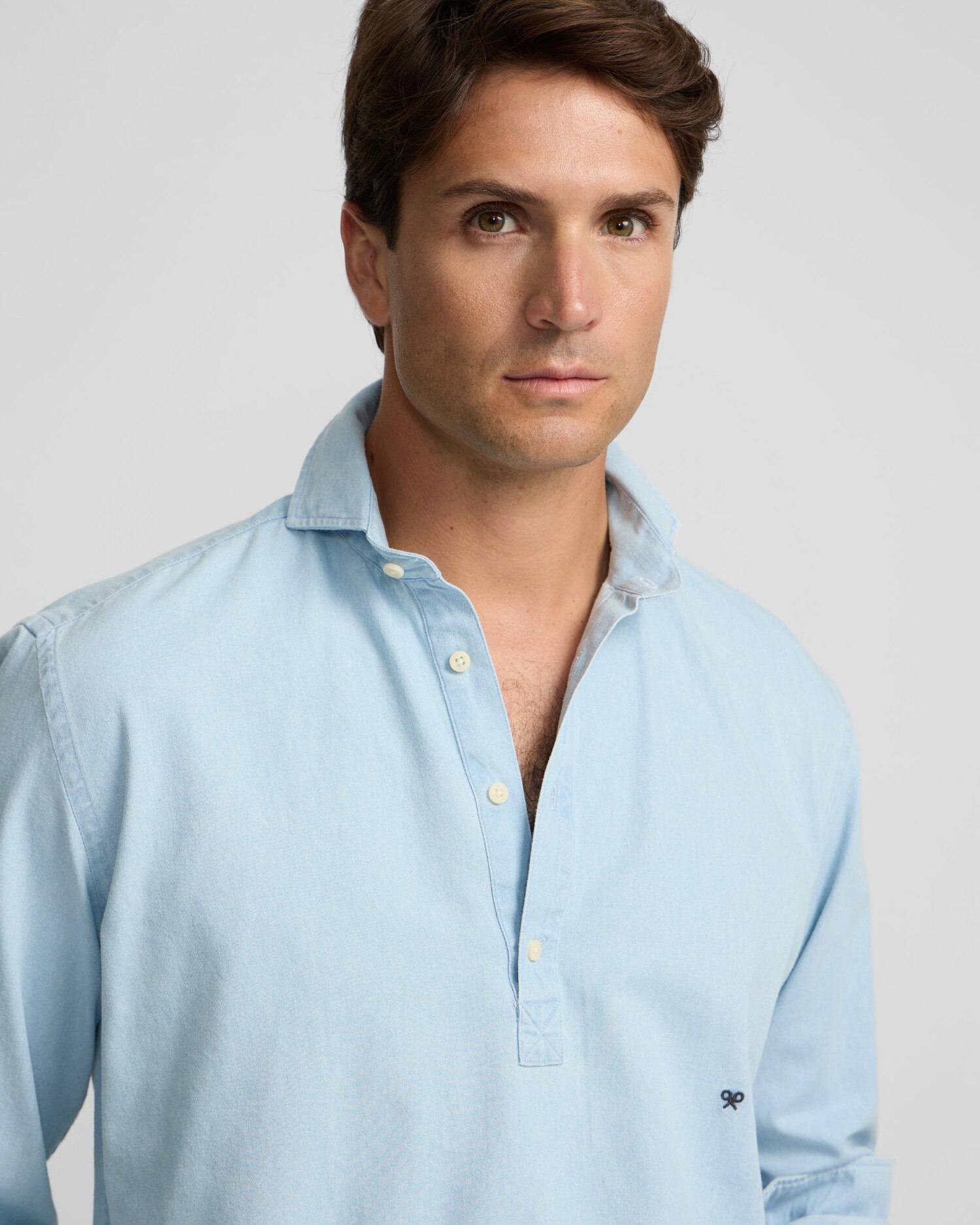 Polera sport de hombre denim - Silbon - Azul claro Azul claro-3