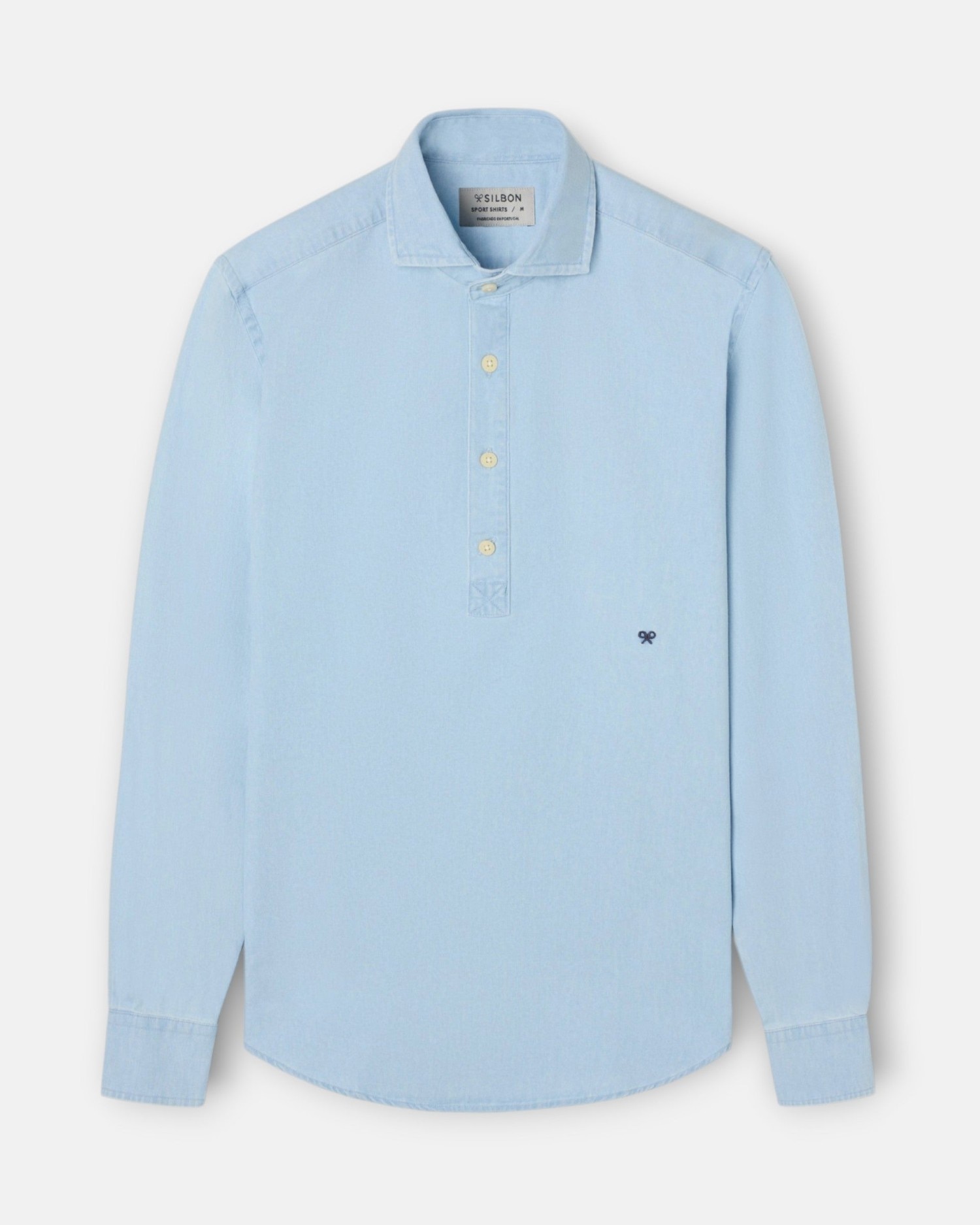 Polera sport de hombre denim - Silbon - Azul claro Azul claro-5