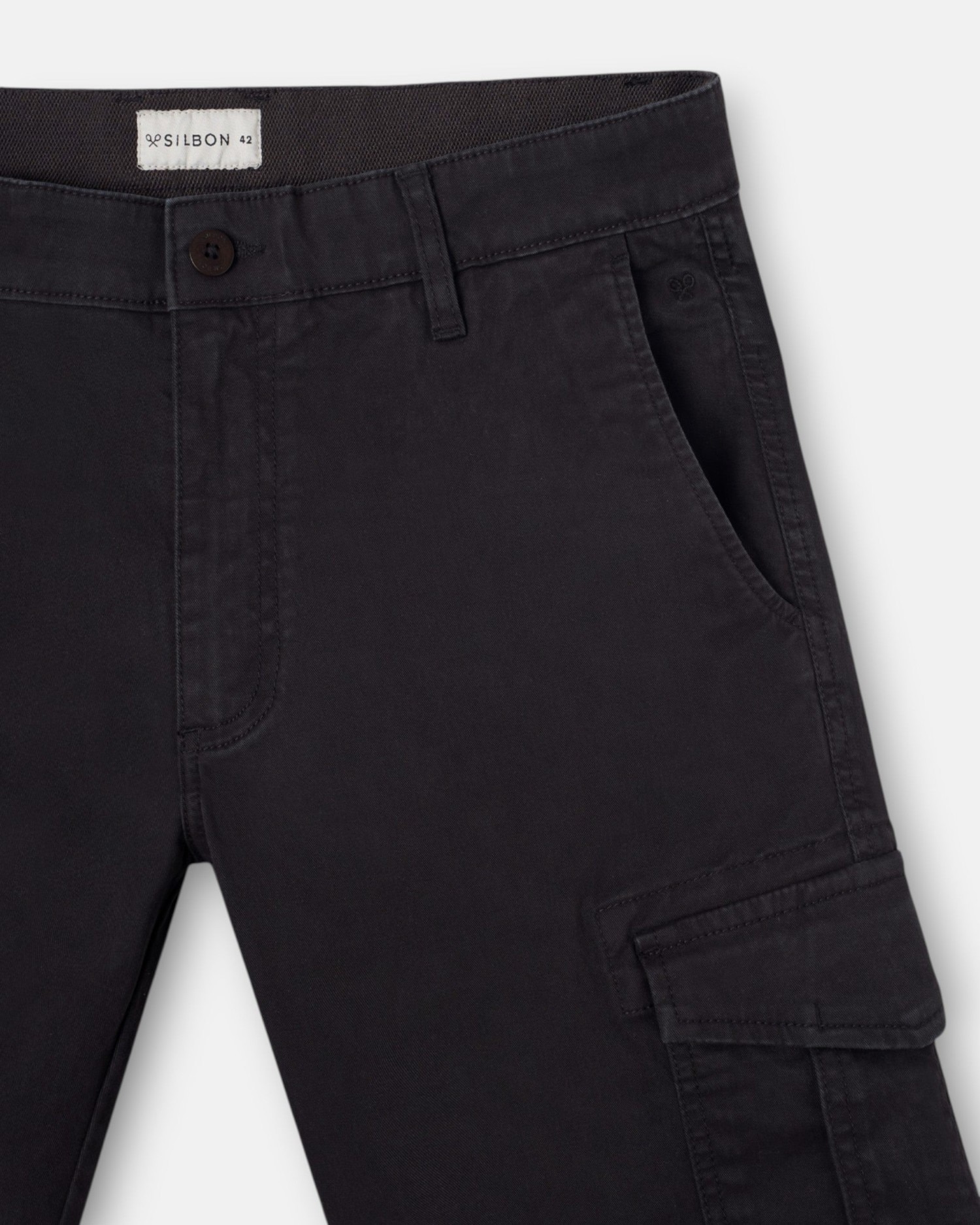 Pantalón de hombre sport cargo - Silbon - Marrón Marrón-2
