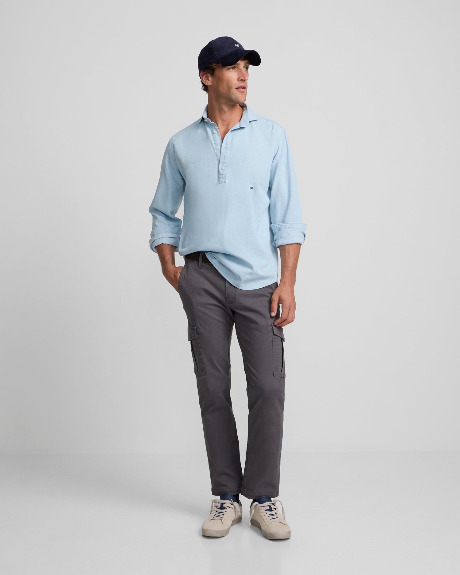 Pantalón de hombre sport cargo - Silbon - Gris marengo Gris marengo-1