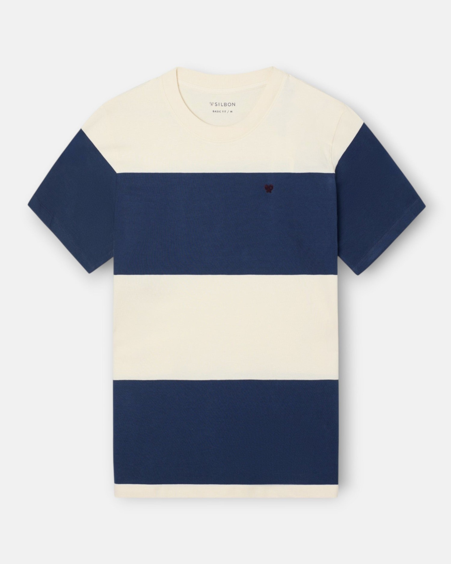 Imagen 5 de Camiseta de hombre de raya ancha - Silbon - Azul marino Azul marino