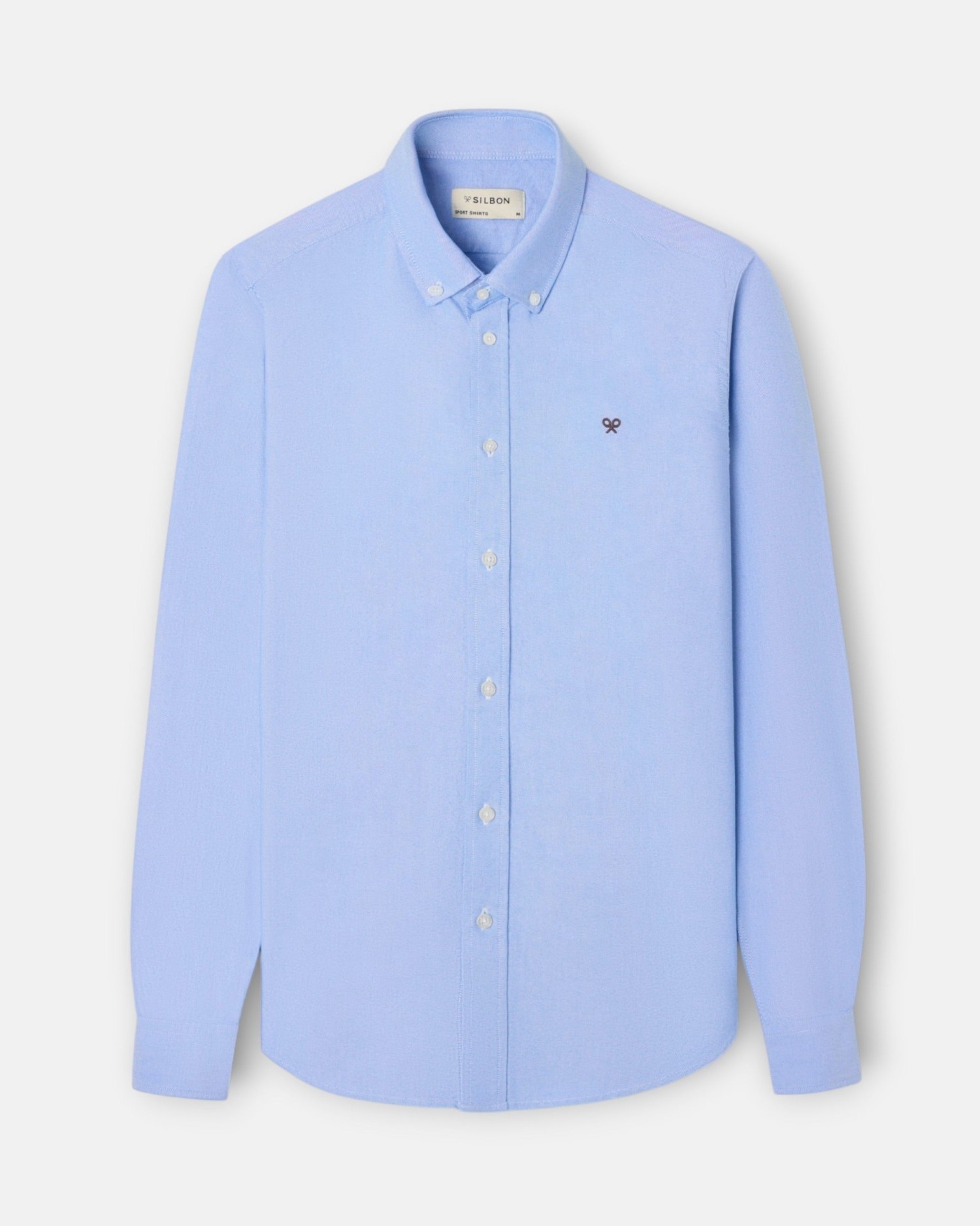 Camisa oxford de hombre con cuello buttondown - Silbon - Azul Azul-5