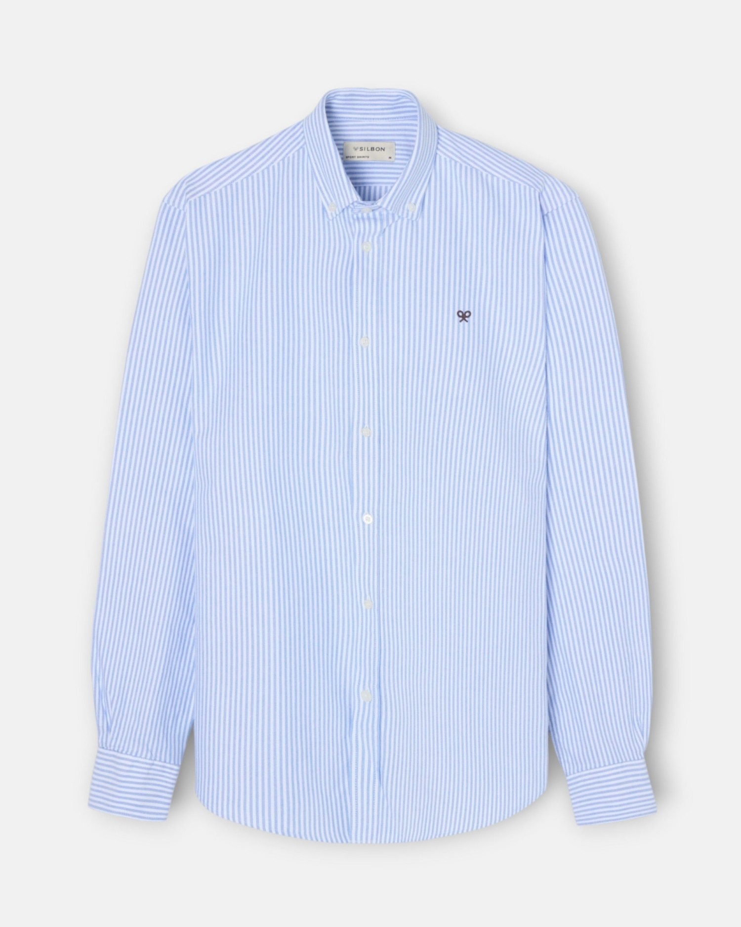 Camisa sport de hombre oxford raya media - Silbon - Azul Azul-1