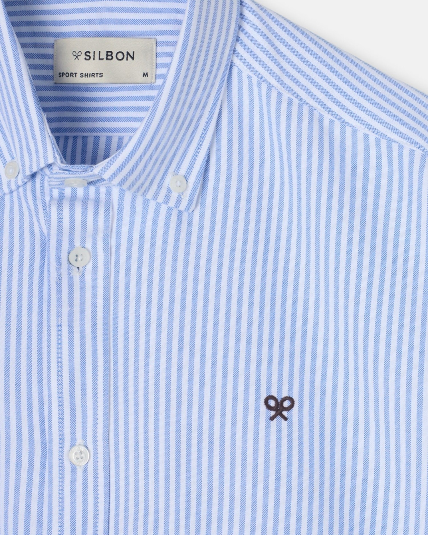 Camisa sport de hombre oxford raya media - Silbon - Azul Azul-2