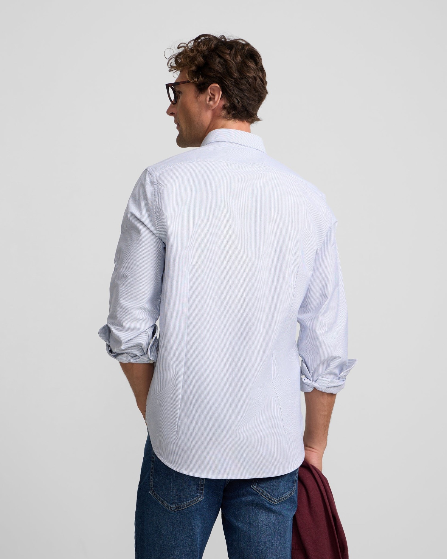 Camisa oxford de hombre de mil rayas - Silbon - Azul marino Azul marino-2