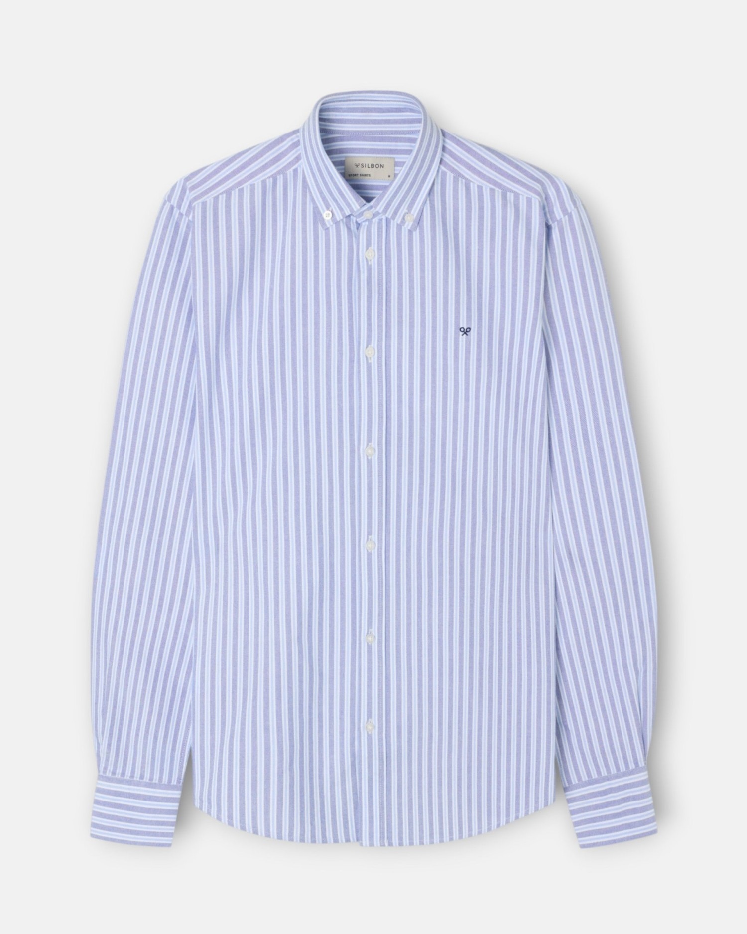 Camisa sport de hombre oxford raya bicolor - Silbon - Azul marino Azul marino-1