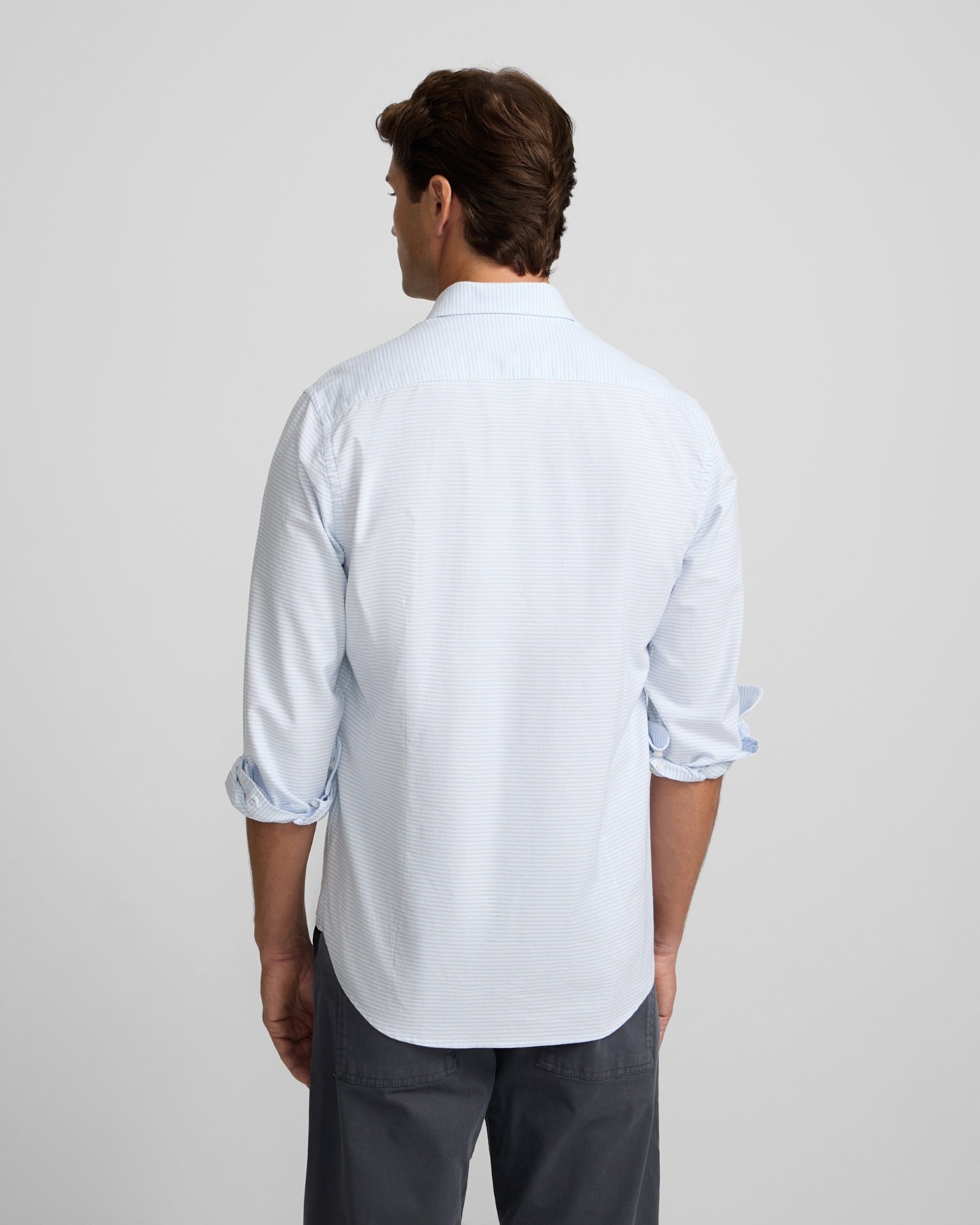 Camisa sport de hombre oxford rayas horizontales - Silbon - Azul celeste Azul celeste-2