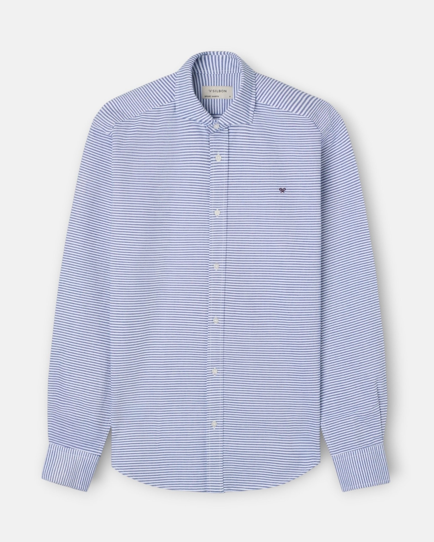 Camisa sport de hombre oxford rayas horizontales - Silbon - Azul marino Azul marino-1