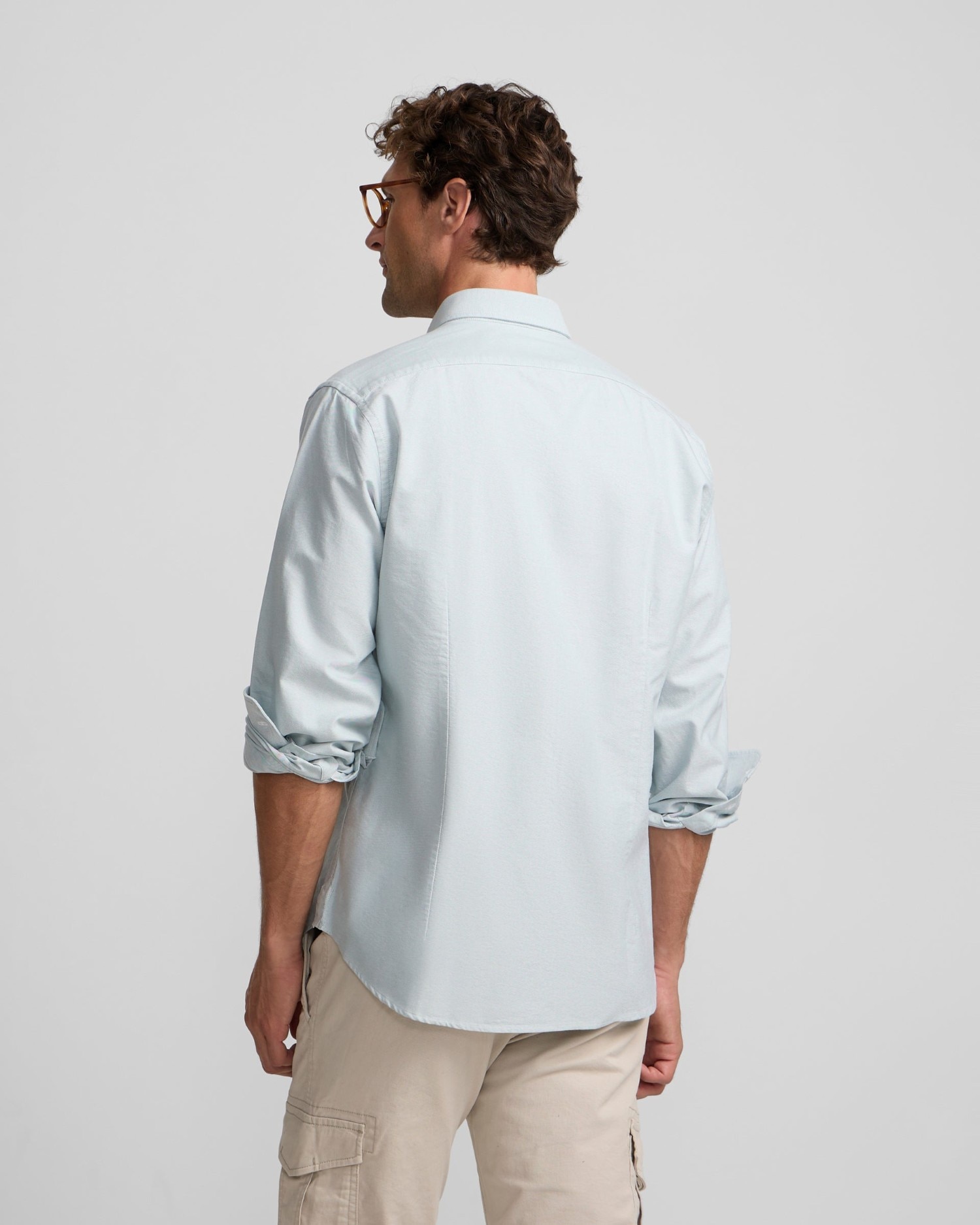 Camisa oxford de hombre con cuello buttondown - Silbon - Verde Verde-2