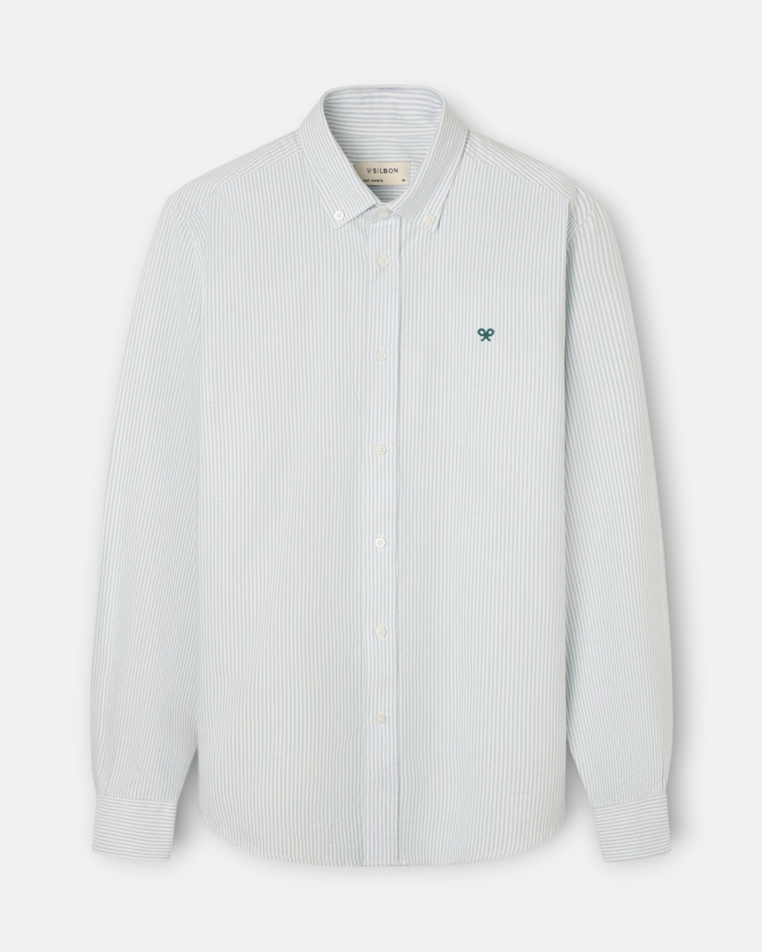 Camisa sport de hombre oxford rayas - Silbon - Verde Verde-5