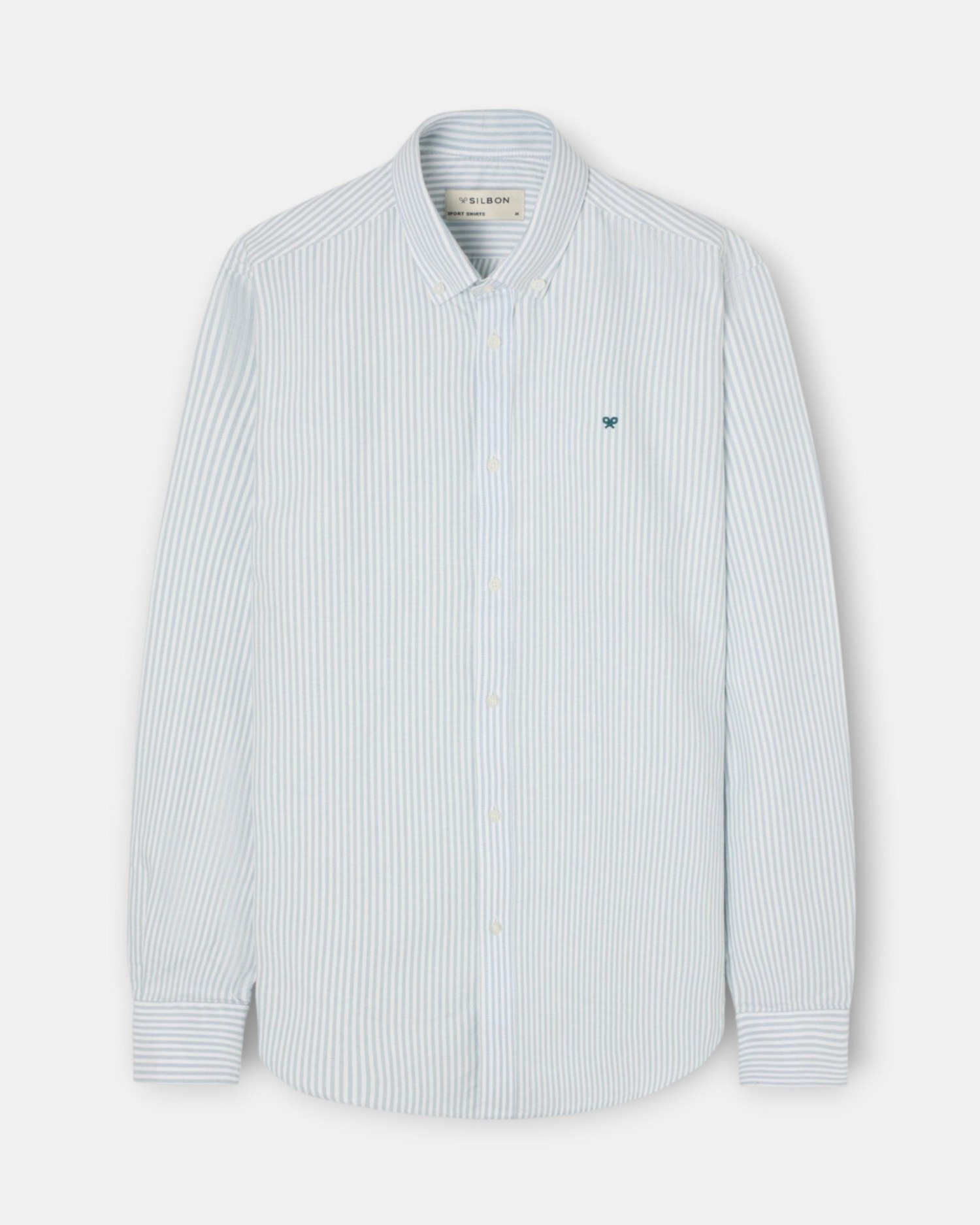 Camisa sport de hombre oxford raya media - Silbon - Verde Verde-1