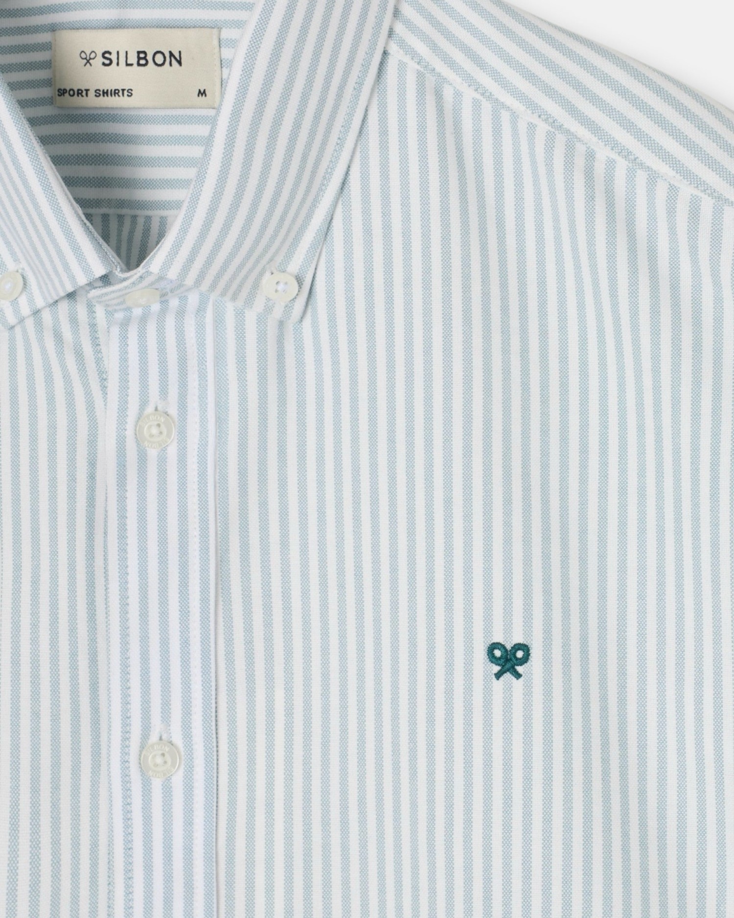 Camisa sport de hombre oxford raya media - Silbon - Verde Verde-2