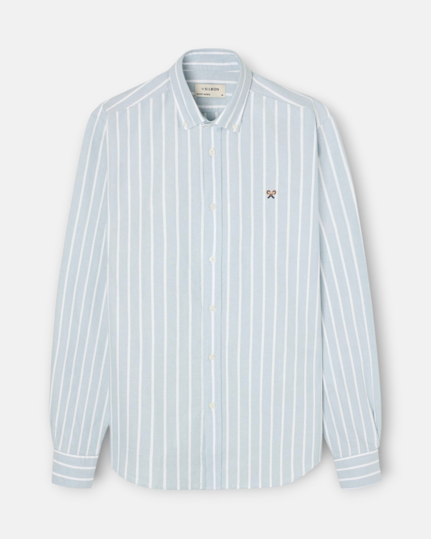 Camisa sport de hombre oxford raya ancha - Silbon - Verde Verde-1