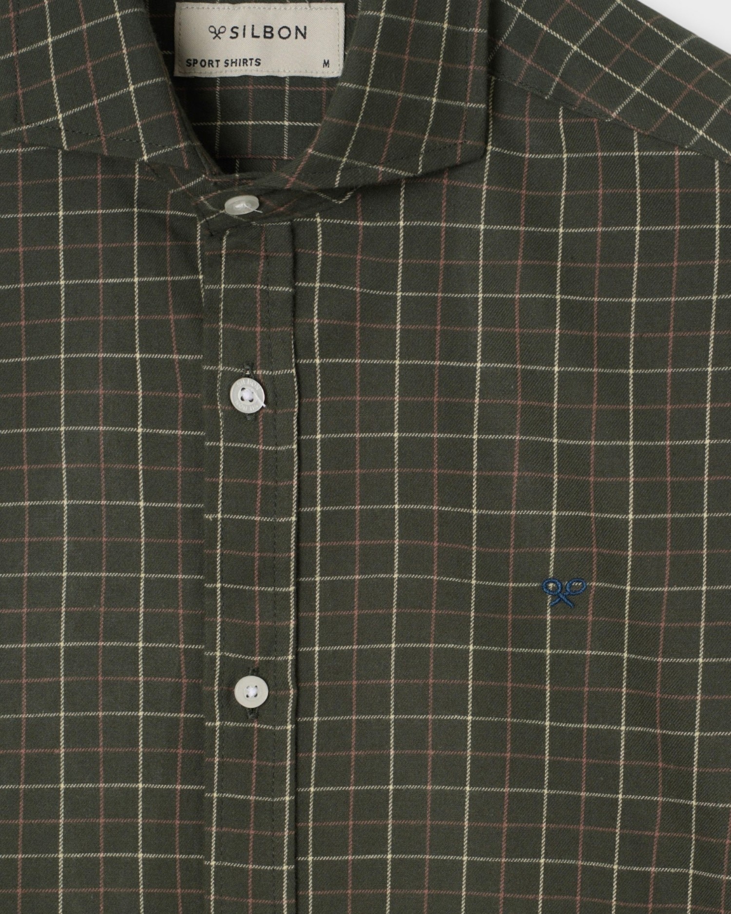 Imagen 2 de Camisa sport de hombre warm de cuadros - Silbon - Verde oscuro Verde oscuro