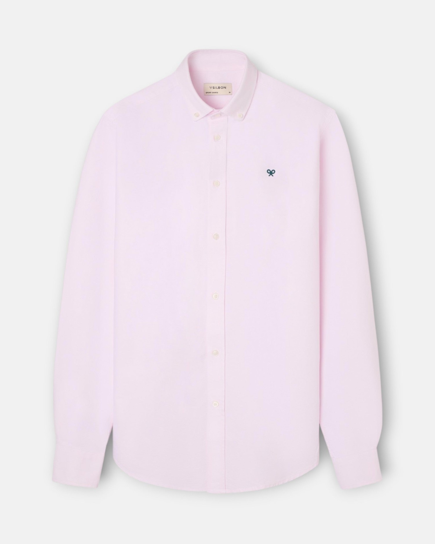 Camisa oxford de hombre con cuello buttondown - Silbon - Rosa Rosa-1
