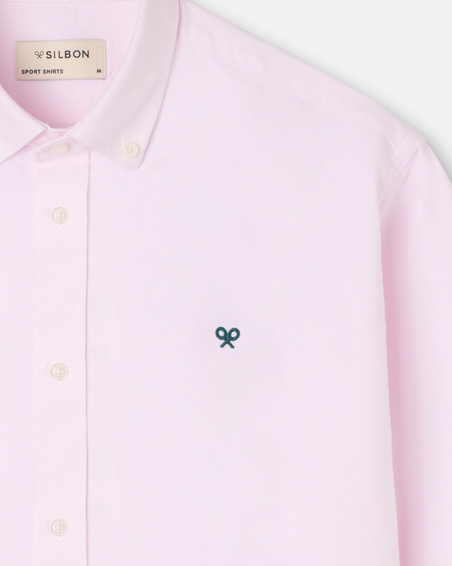 Camisa oxford de hombre con cuello buttondown - Silbon - Rosa Rosa-3